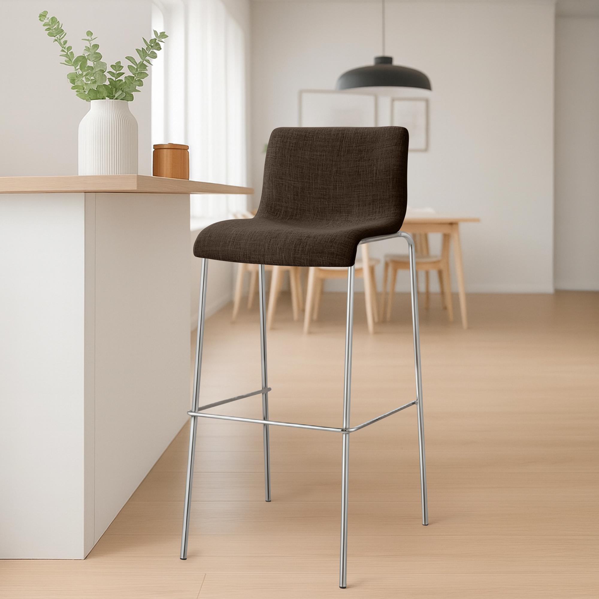 Set da 2 sgabelli da bar Hover in tessuto con base a 4 gambe