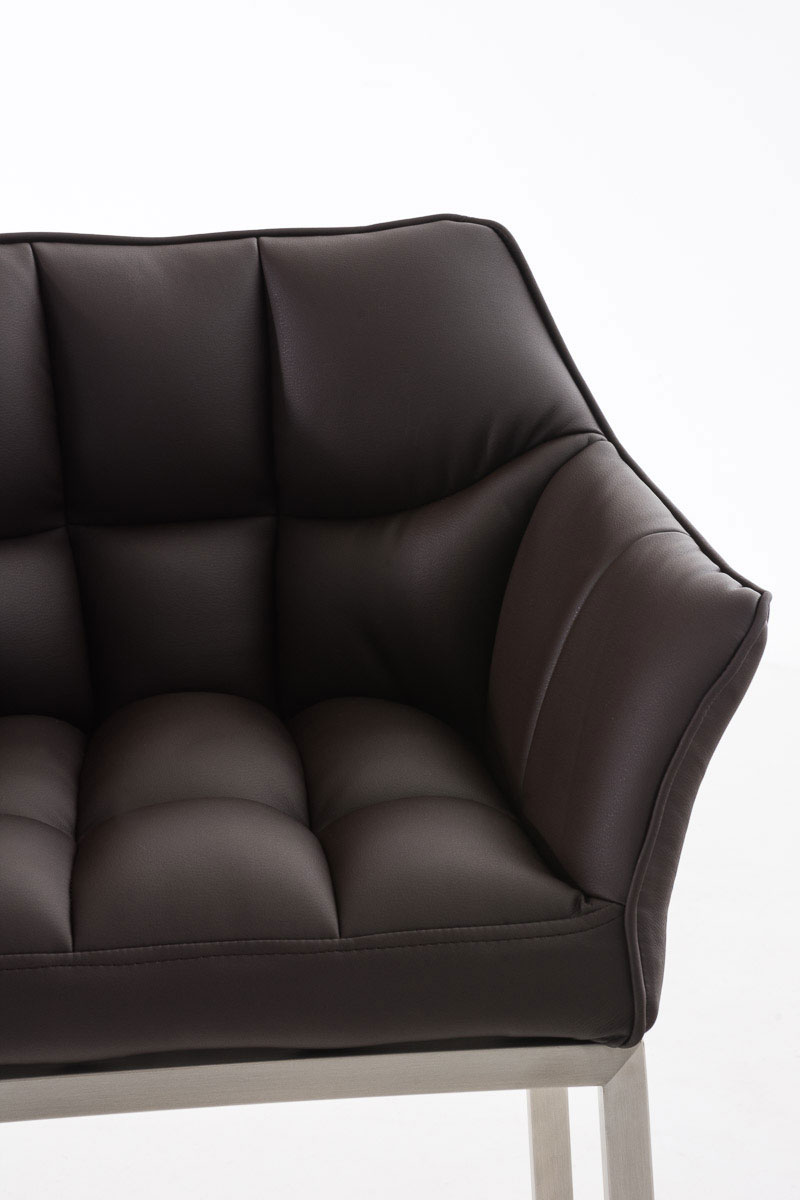 Sgabello da Bar Damaso in Similpelle con Base a Quattro Gambe