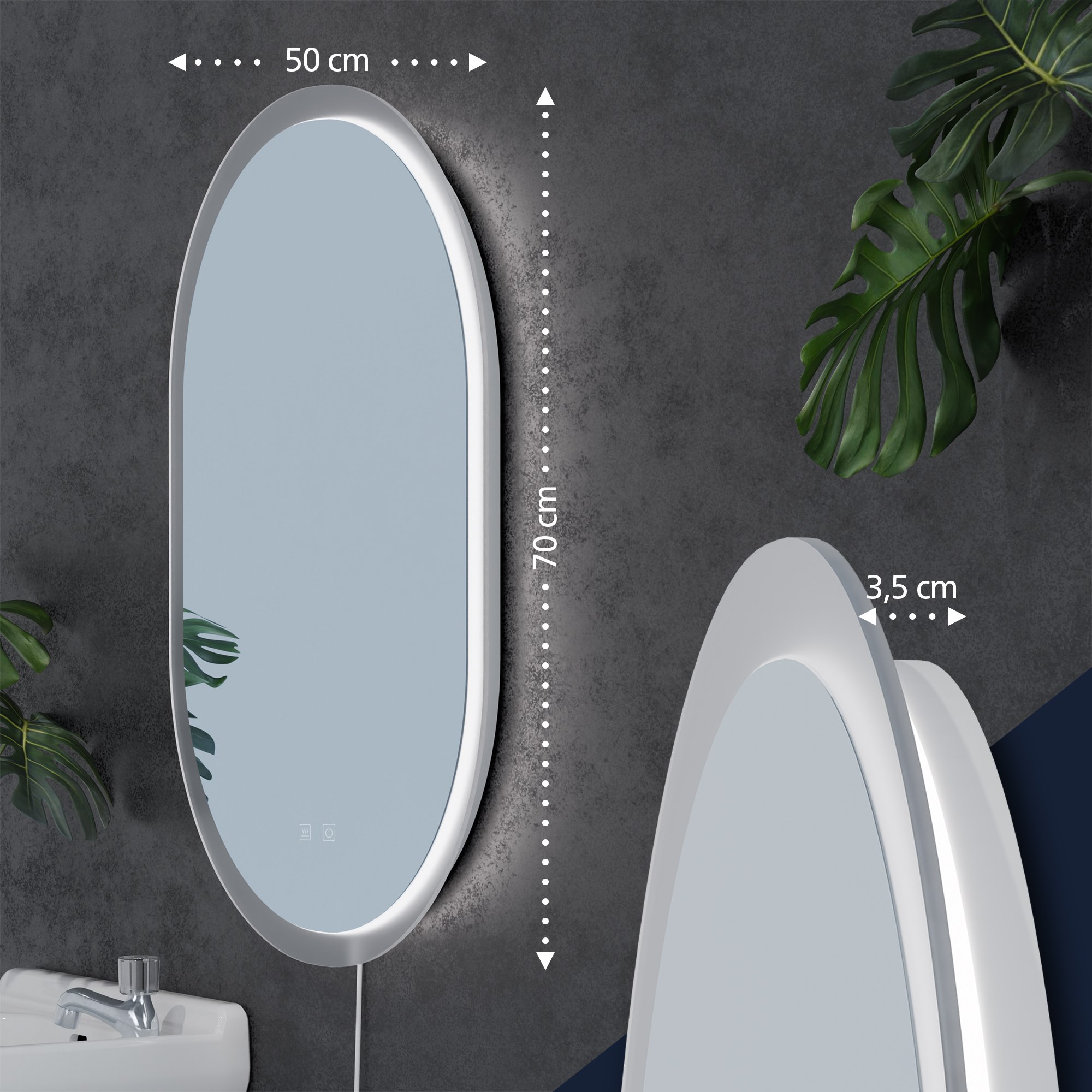 Specchio da bagno Karishma