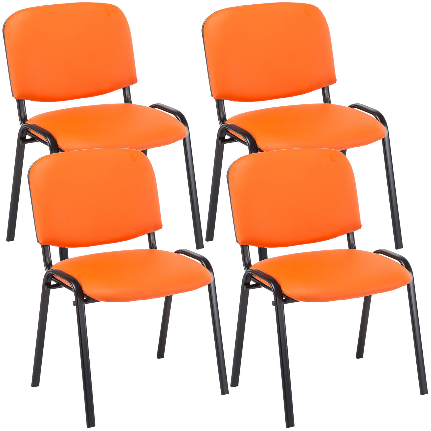 Set 4 Sedie Ufficio Ken Imbottite In Similpelle