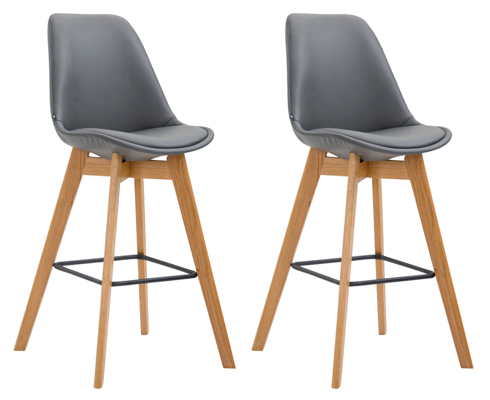 Set 2 sgabelli cucina Metz in similpelle
