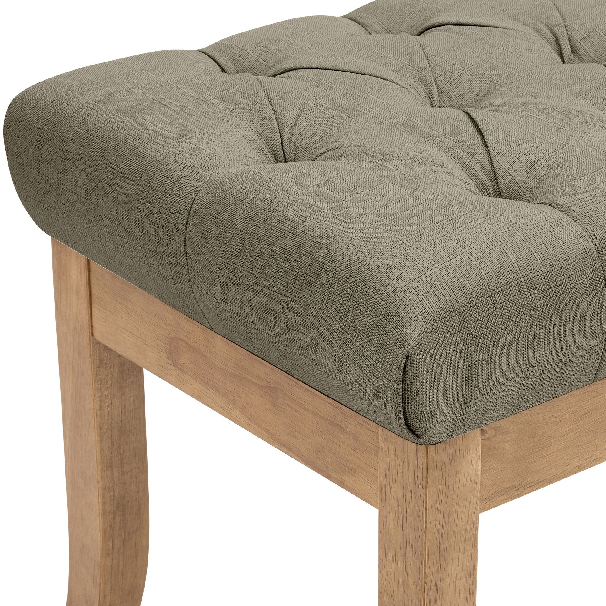 Panca Ramses in tessuto con struttura in legno chiaro