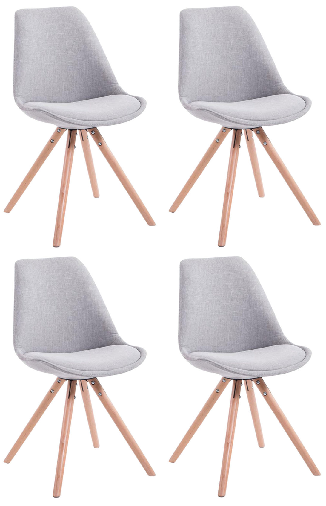 Set di 4 sedie per visitatori Toulouse Fabric Round