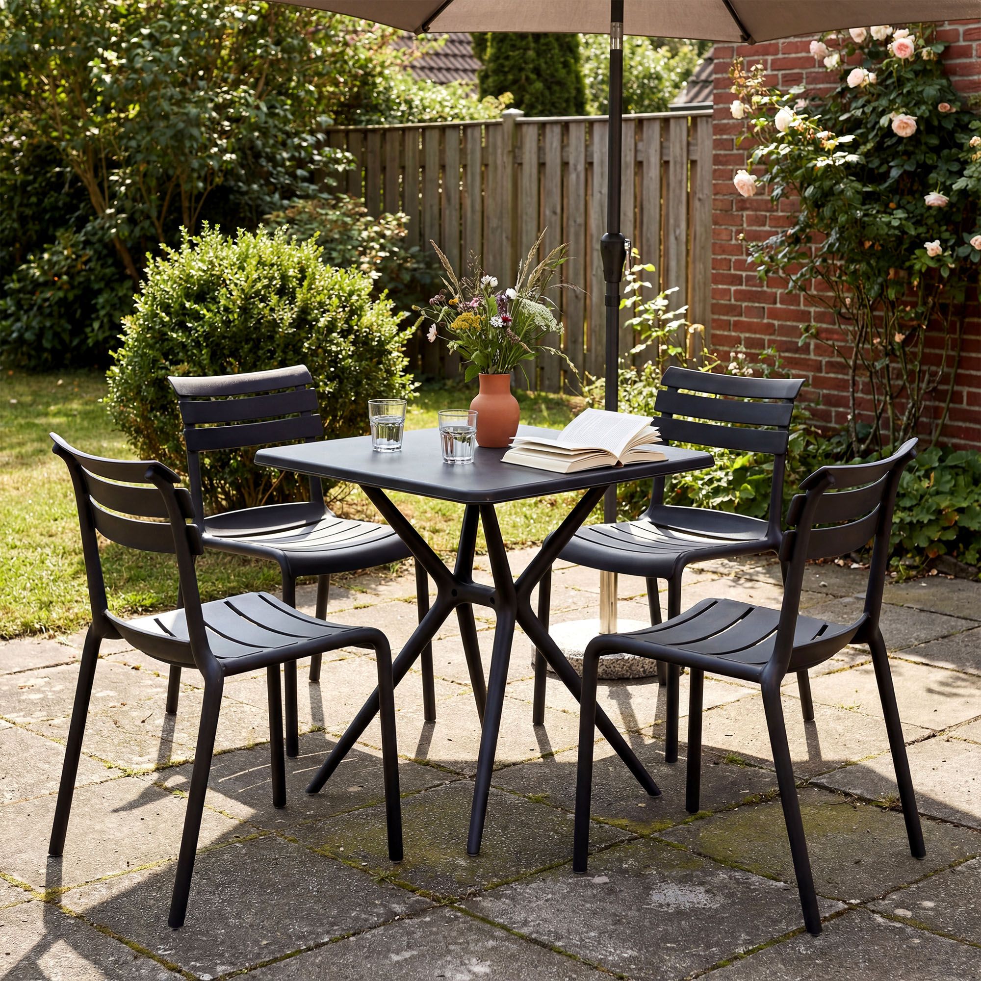 Set da Giardino Vela con 4 Sedie