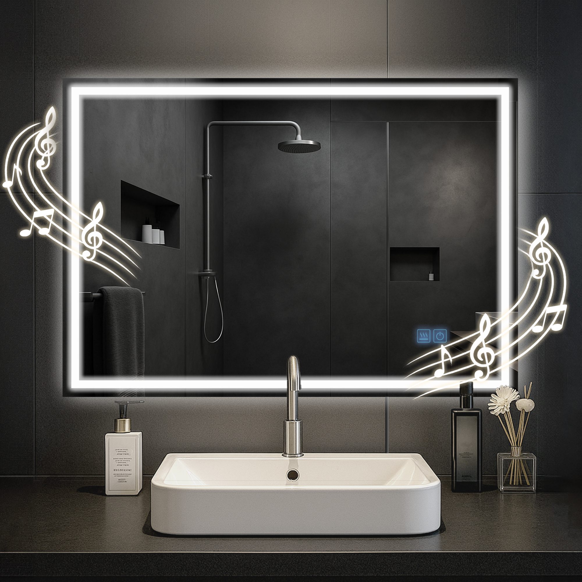 Specchio da bagno Jaffrey con Bluetooth