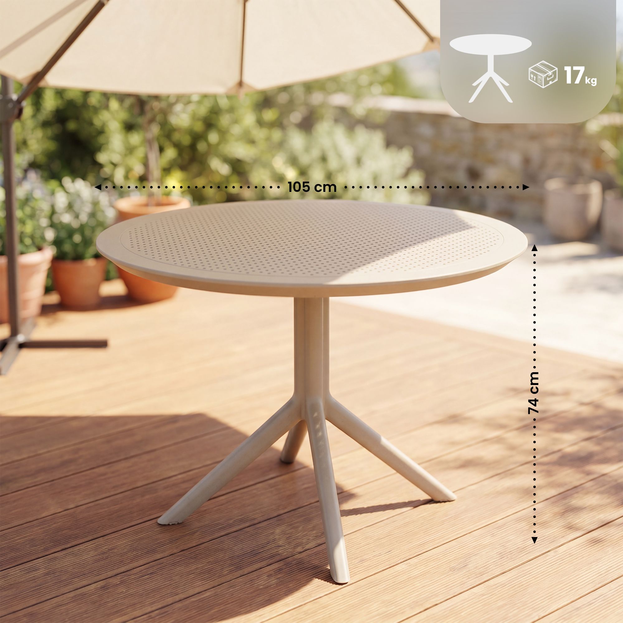 Tavolo da Giardino Rotondo Sky Ø 105 cm