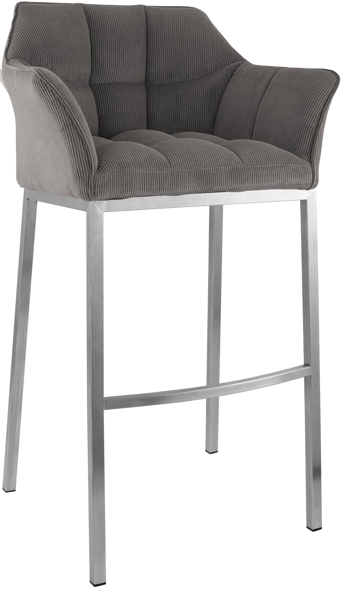 Sgabello Bar Damaso con Rivestimento In Corda e Base a Quattro Gambe