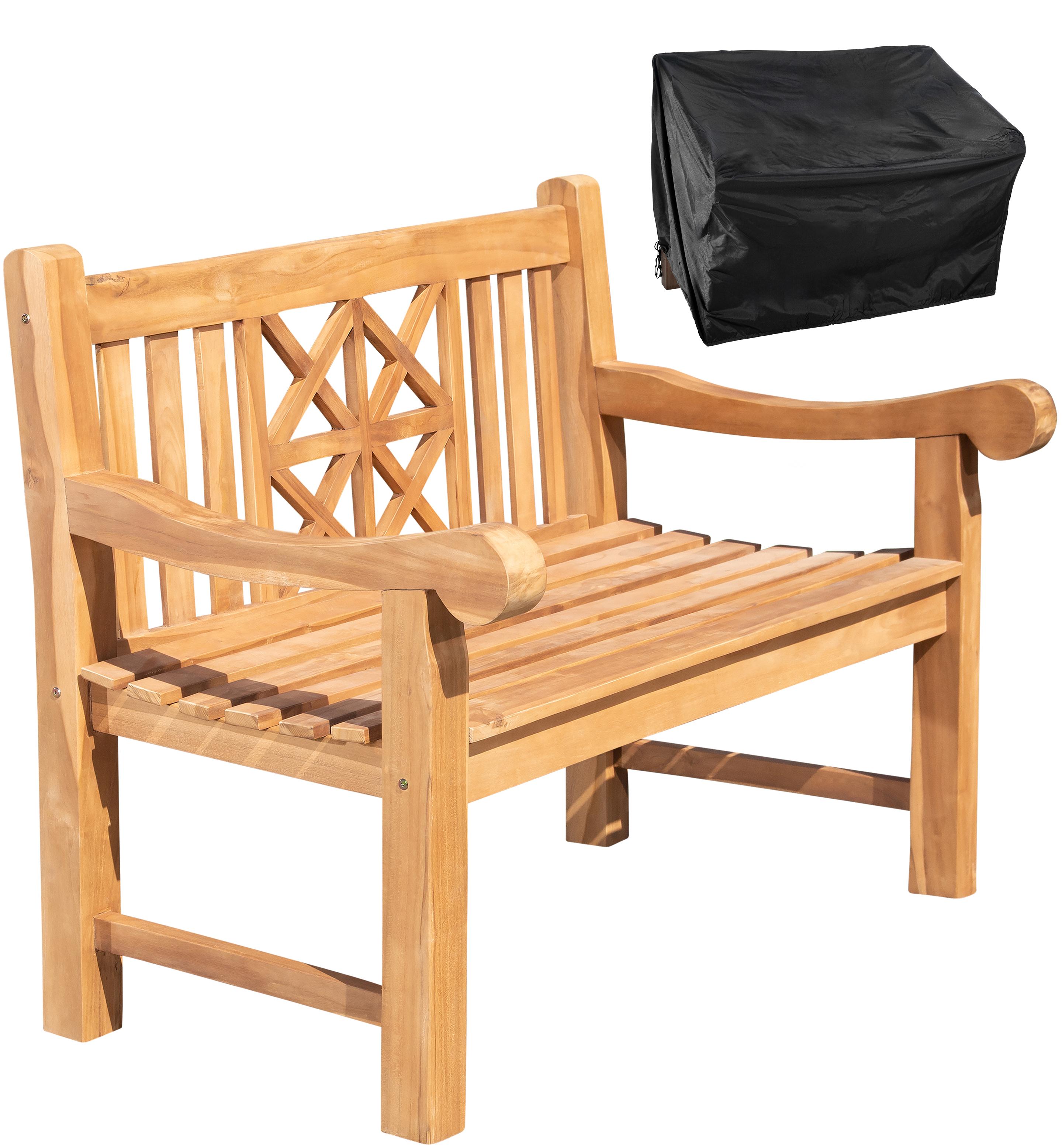 Panca in teak 120 cm con copertura