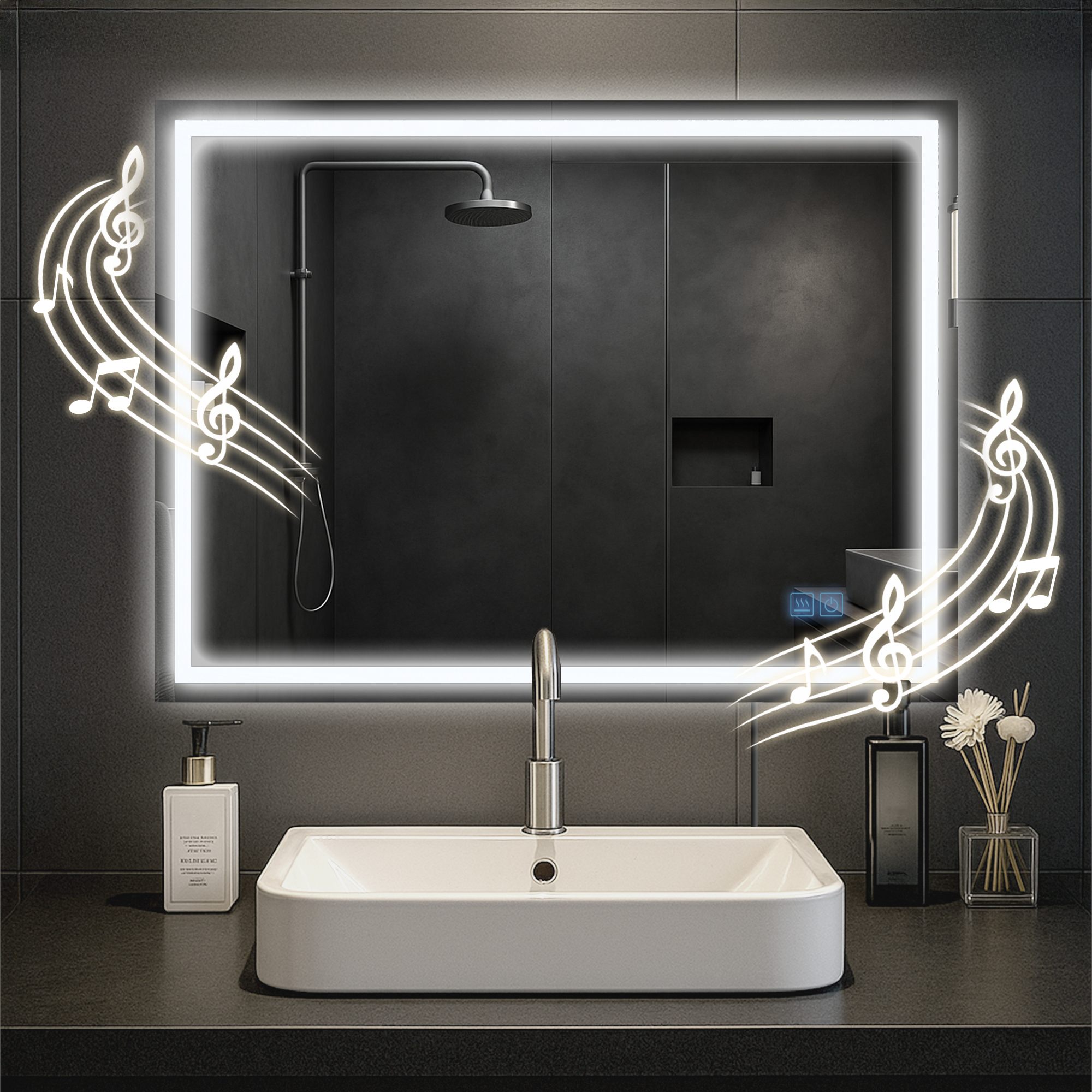 Specchio da bagno Jaffrey con Bluetooth