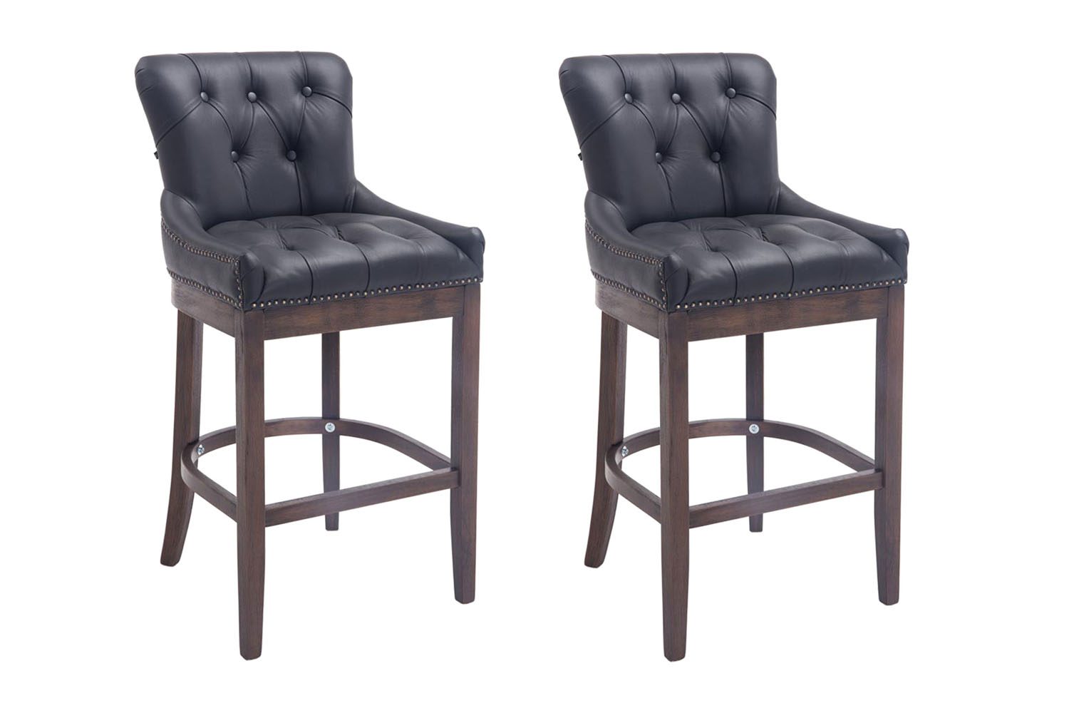 Set 2 sgabelli Lakewood in vera pelle