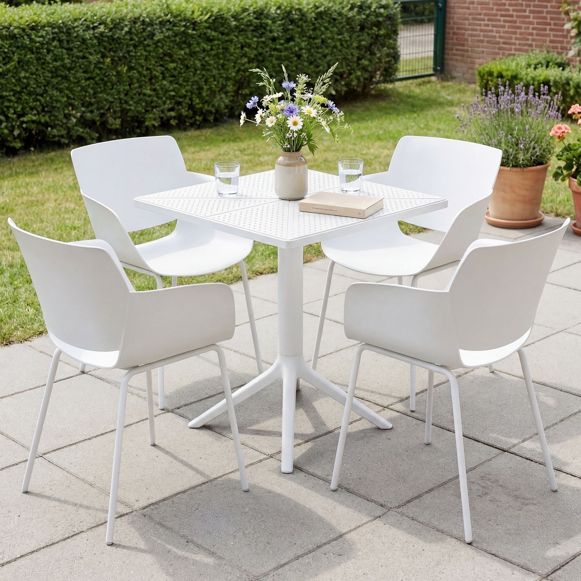 Set da giardino Norva con 4 sedie