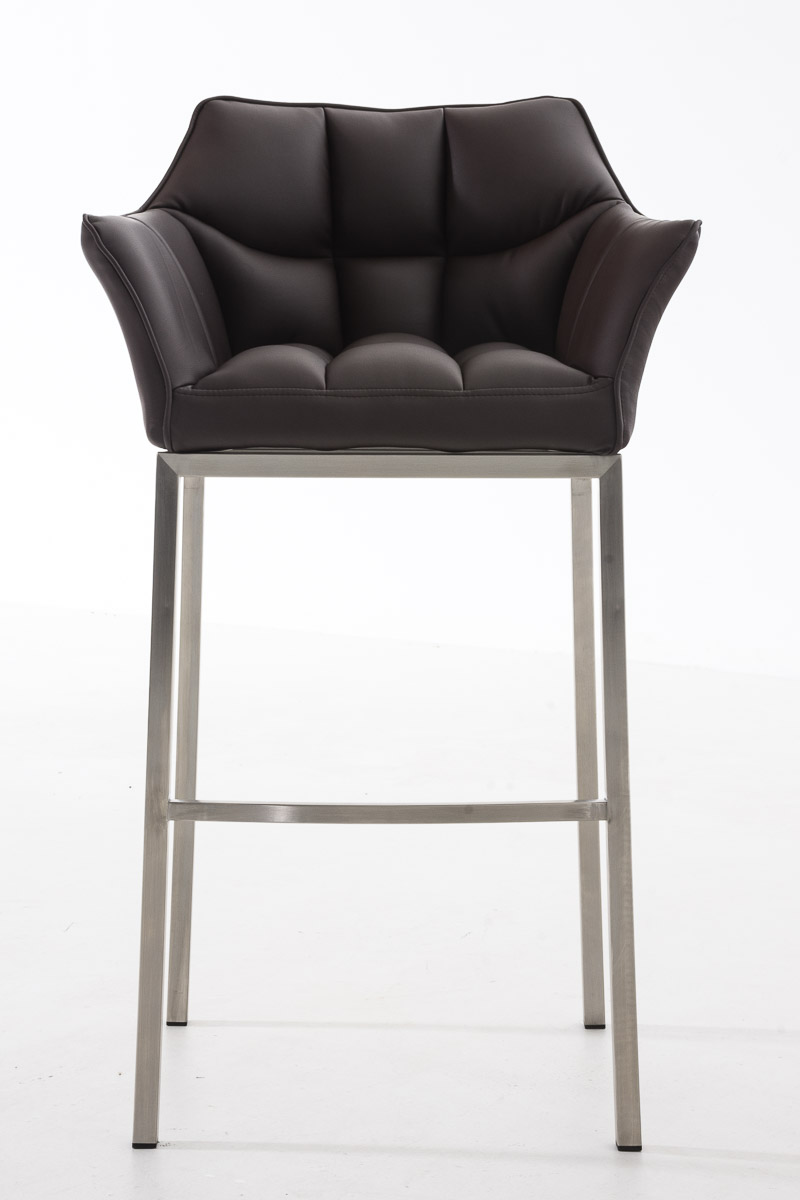 Sgabello da Bar Damaso in Similpelle con Base a Quattro Gambe