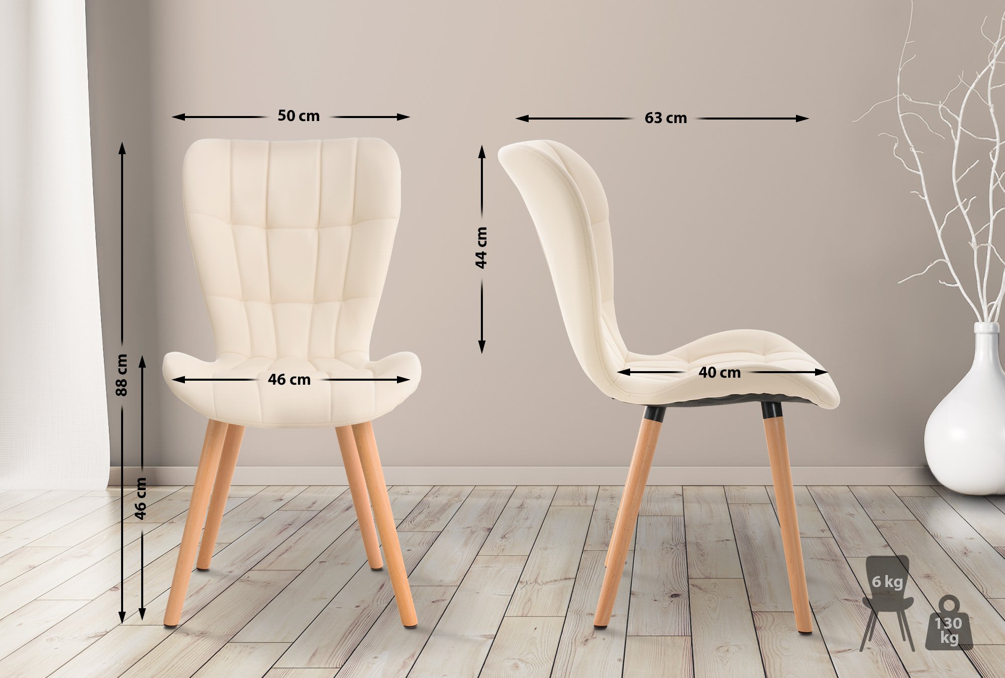 Set di 2 sedie da pranzo Elda