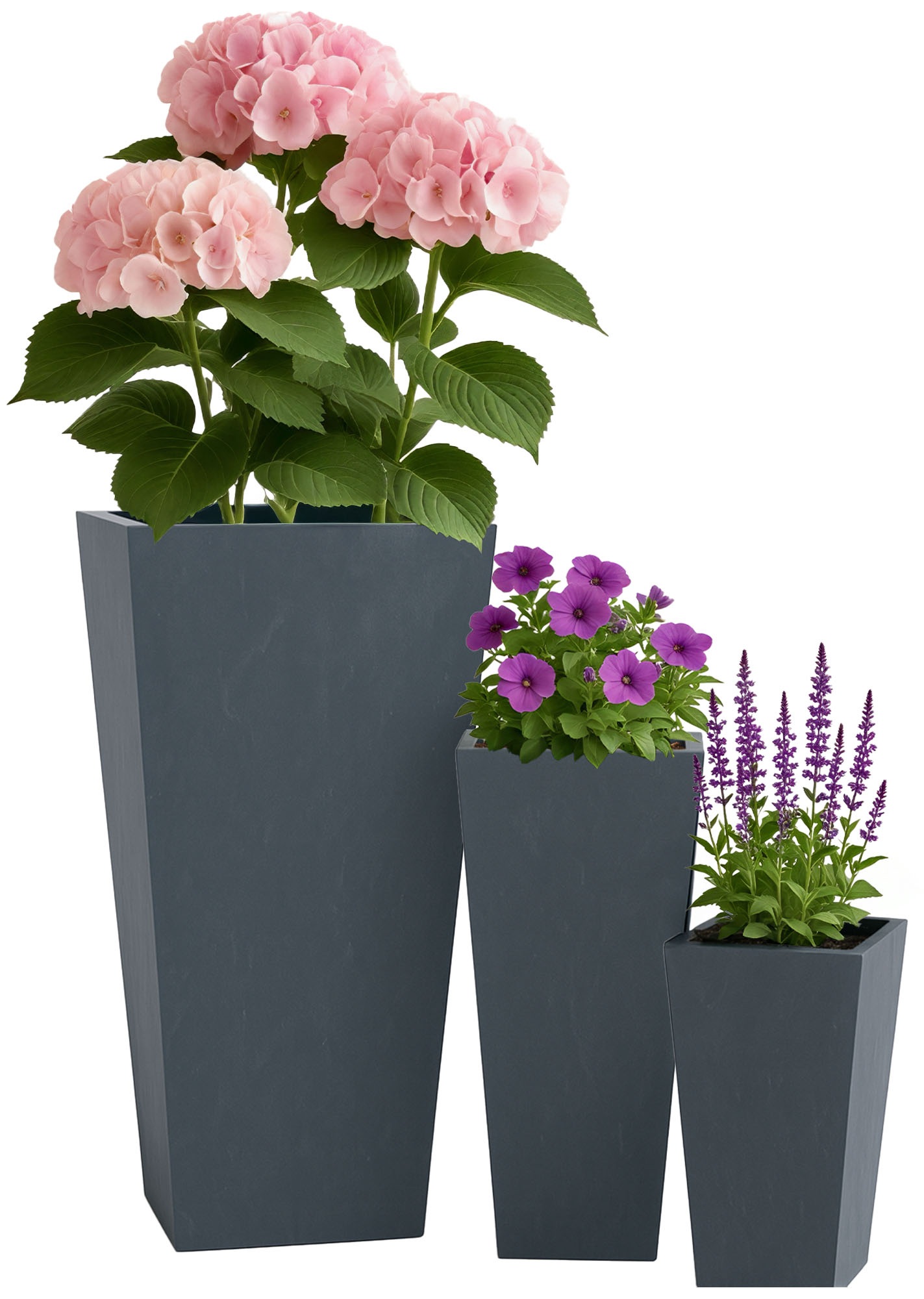 Set di 3 fioriere quadrate 2