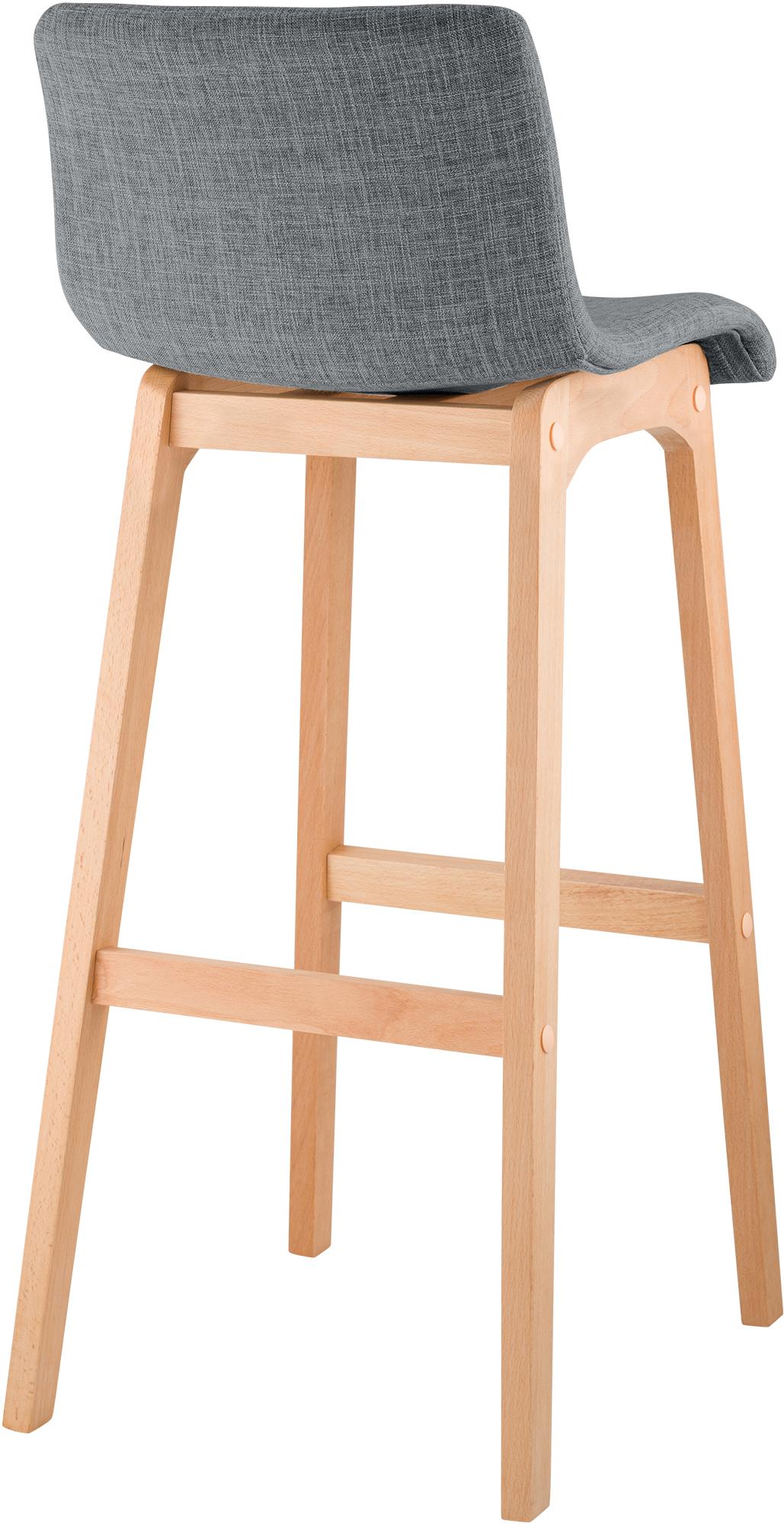 Set di 2 sgabelli da bar Hover in tessuto con base a quattro gambe in legno naturale