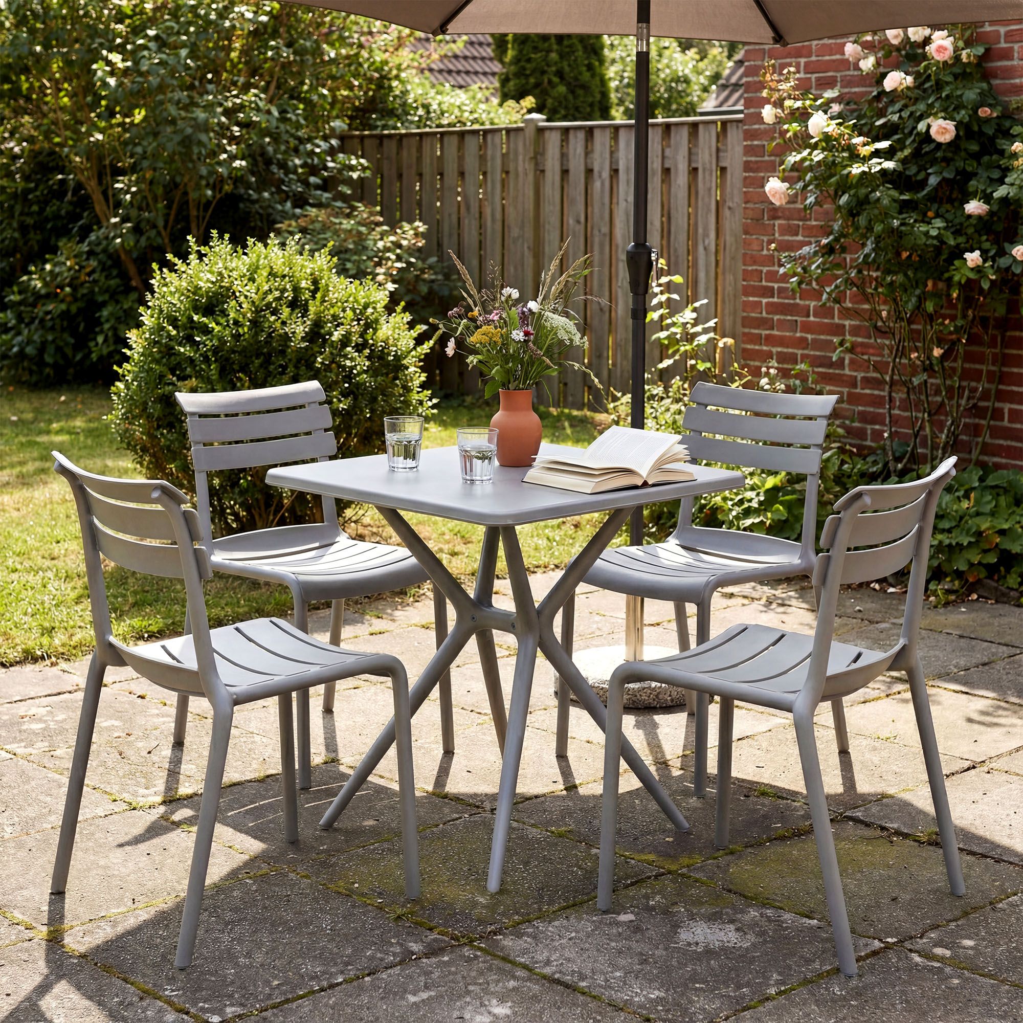 Set da Giardino Vela con 4 Sedie
