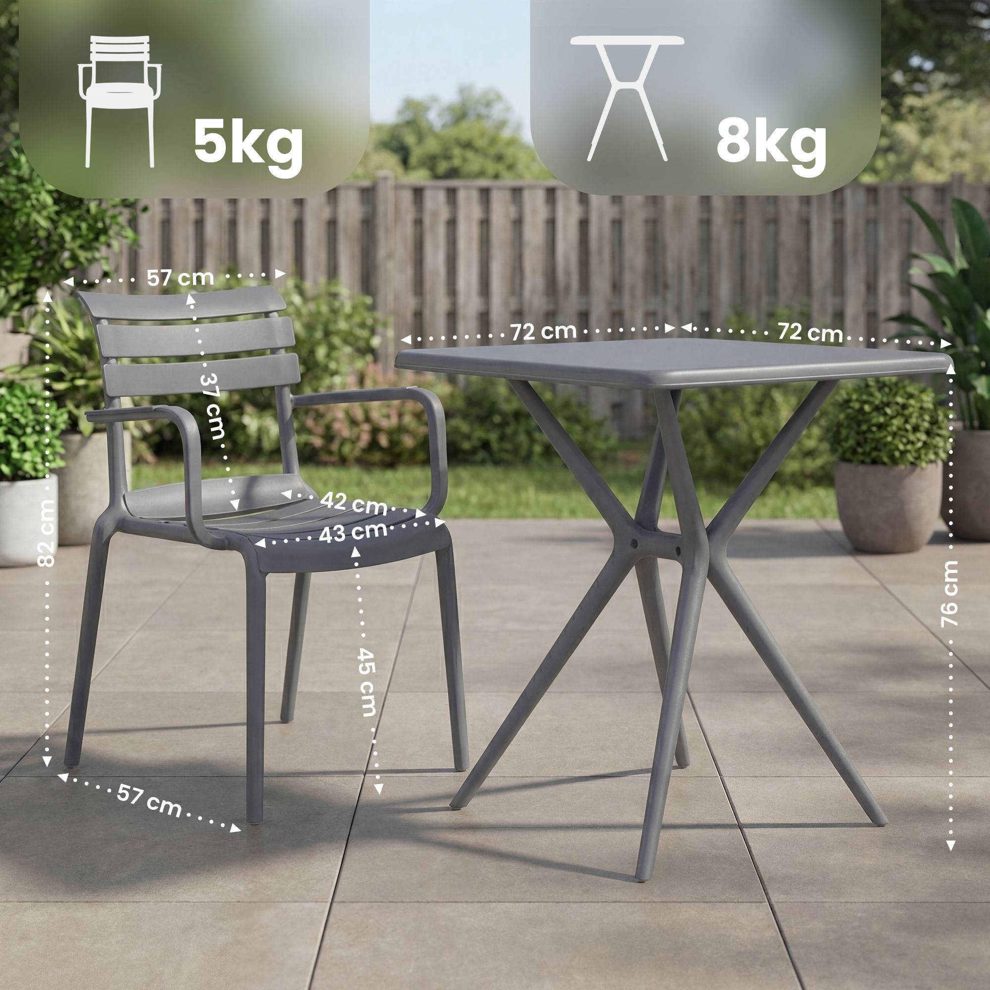 Set Arredo Giardino Avena con 4 Sedie