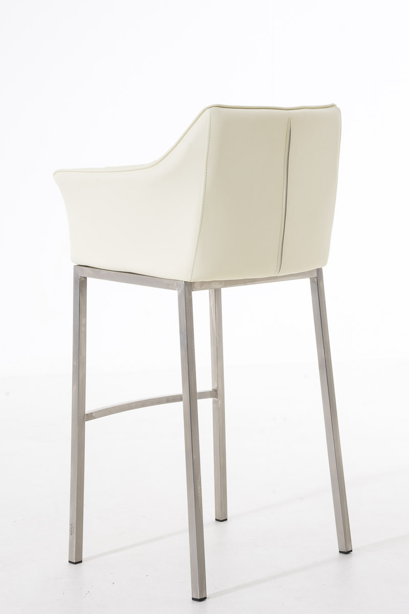 Sgabello da bar Damaso in similpelle con struttura a 4 gambe