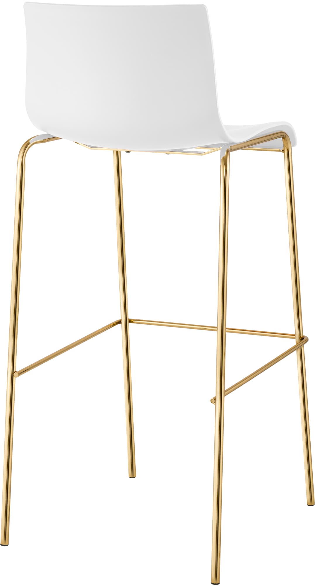 Set da 2 sgabelli da bar Hover in plastica con base a 4 gambe color oro