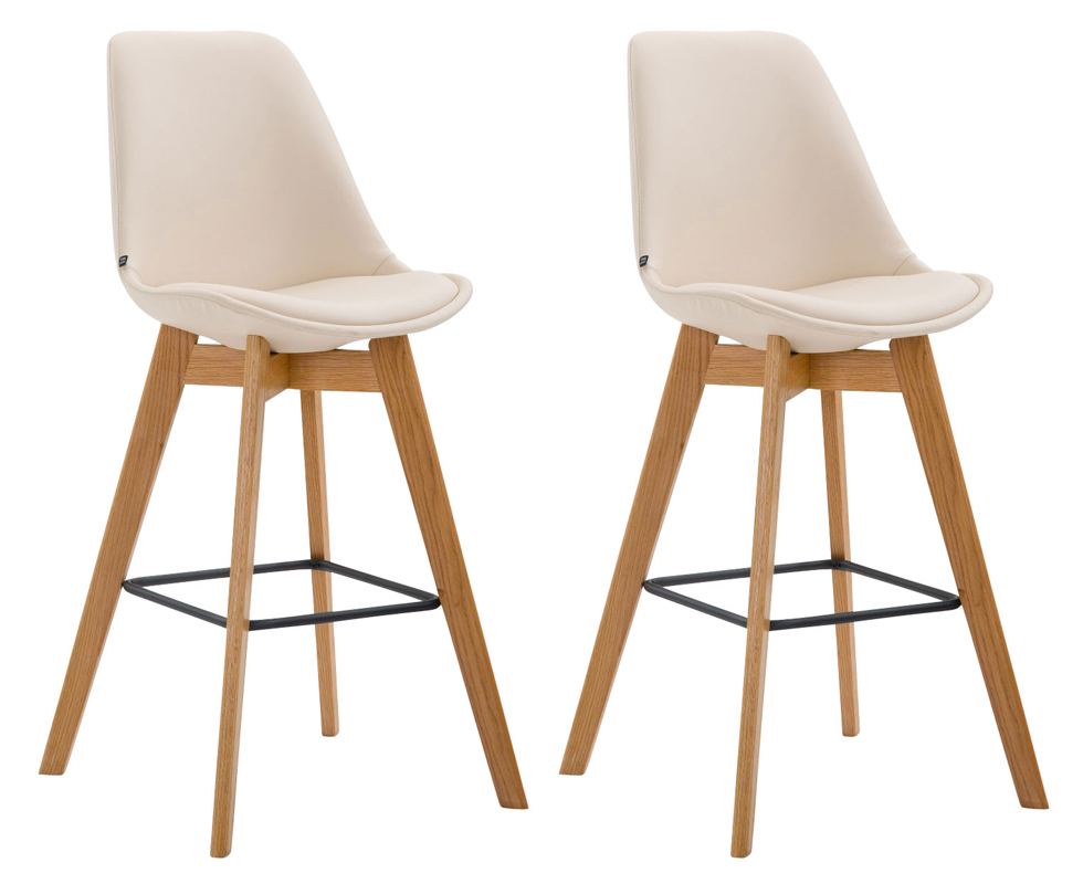 Set 2 sgabelli cucina Metz in similpelle