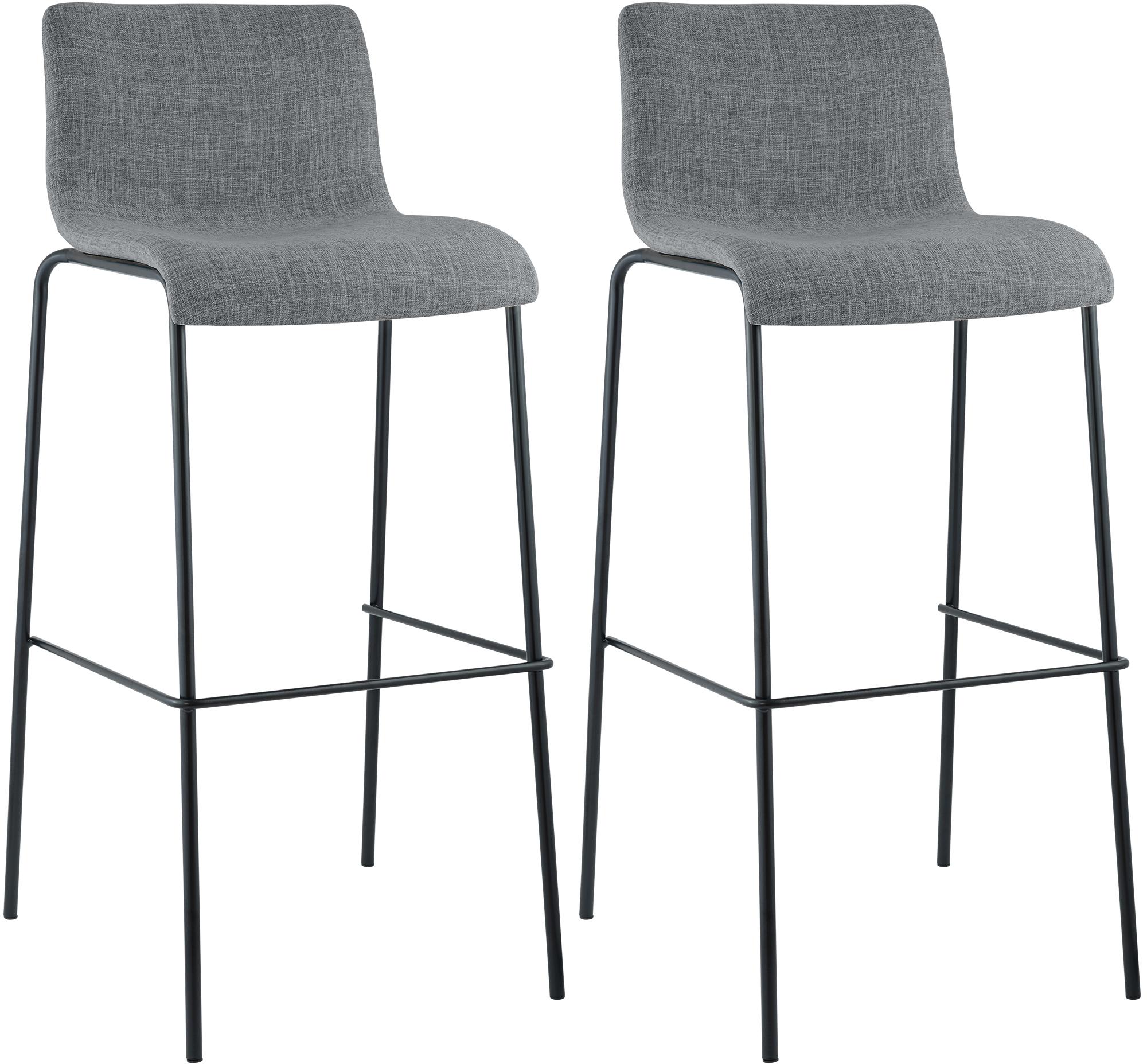 Set da 2 sgabelli da bar Hover in tessuto con base a 4 gambe