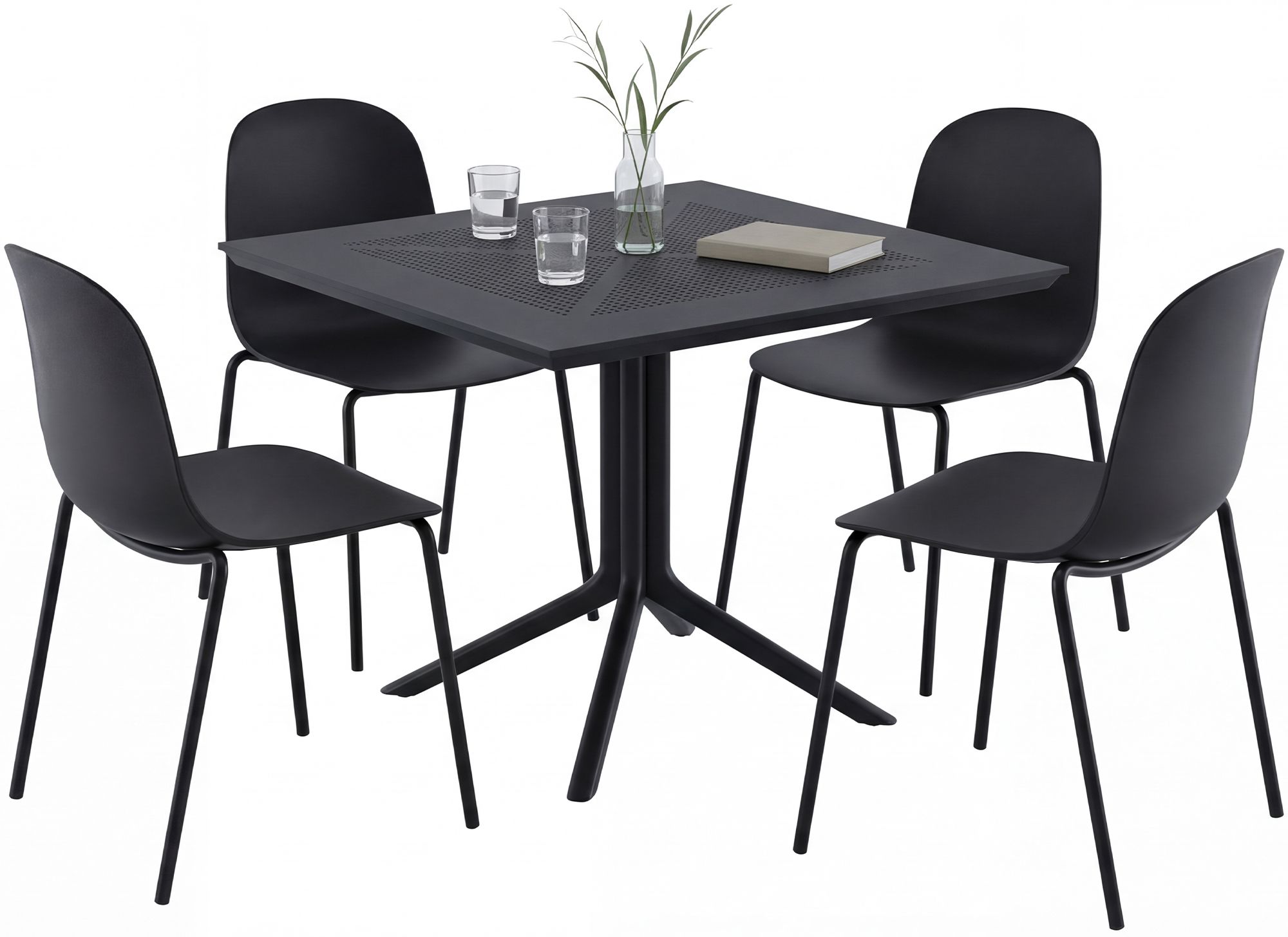 Set da giardino Zeron con 4 sedie