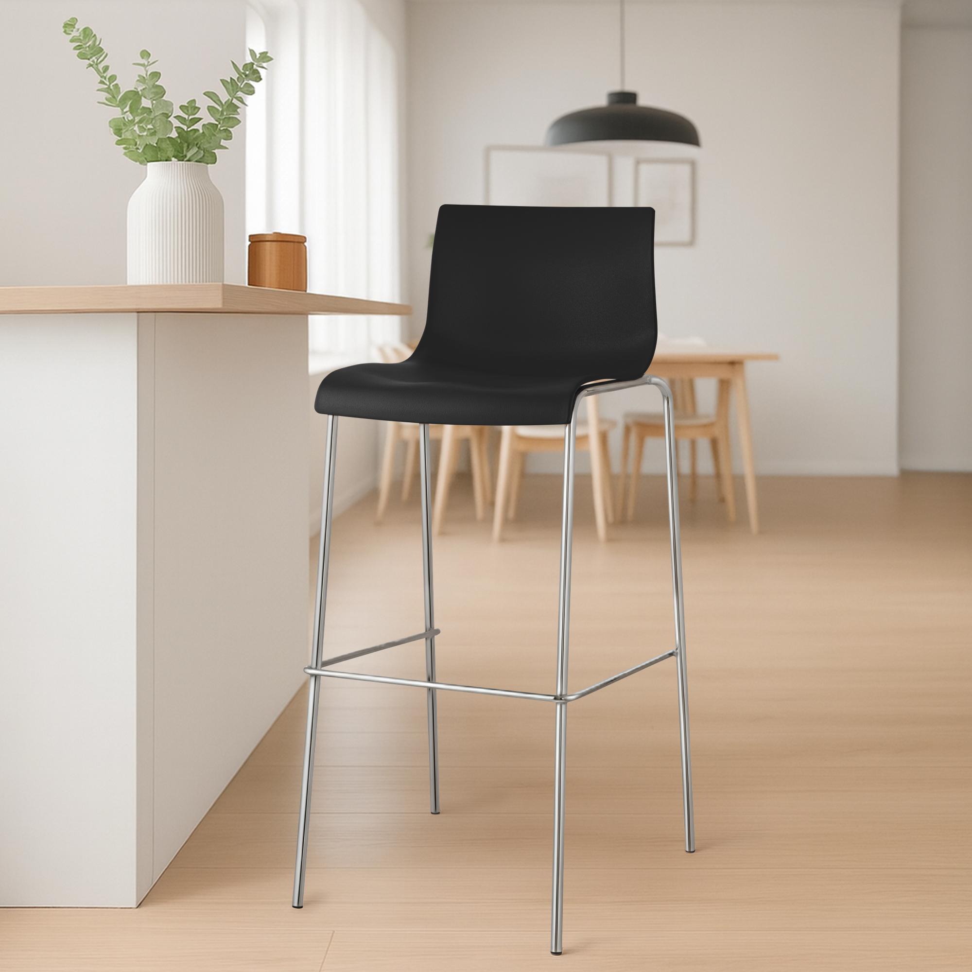 Set di 2 sgabelli da bar Hover in plastica con base a 4 gambe