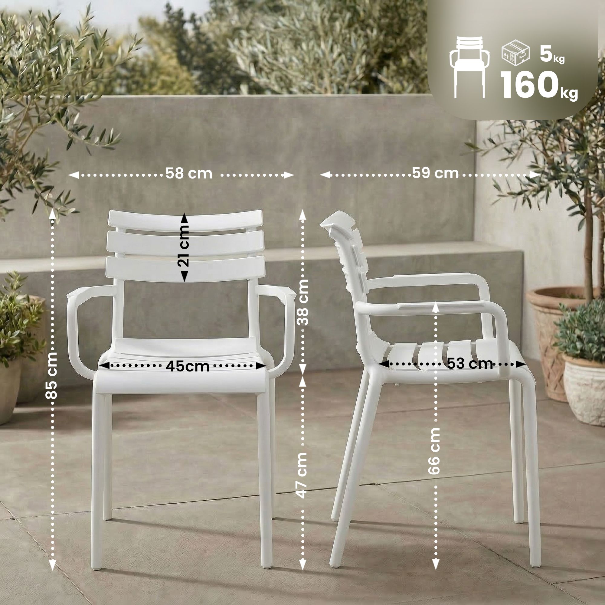 Set da 6 sedie da giardino Paris