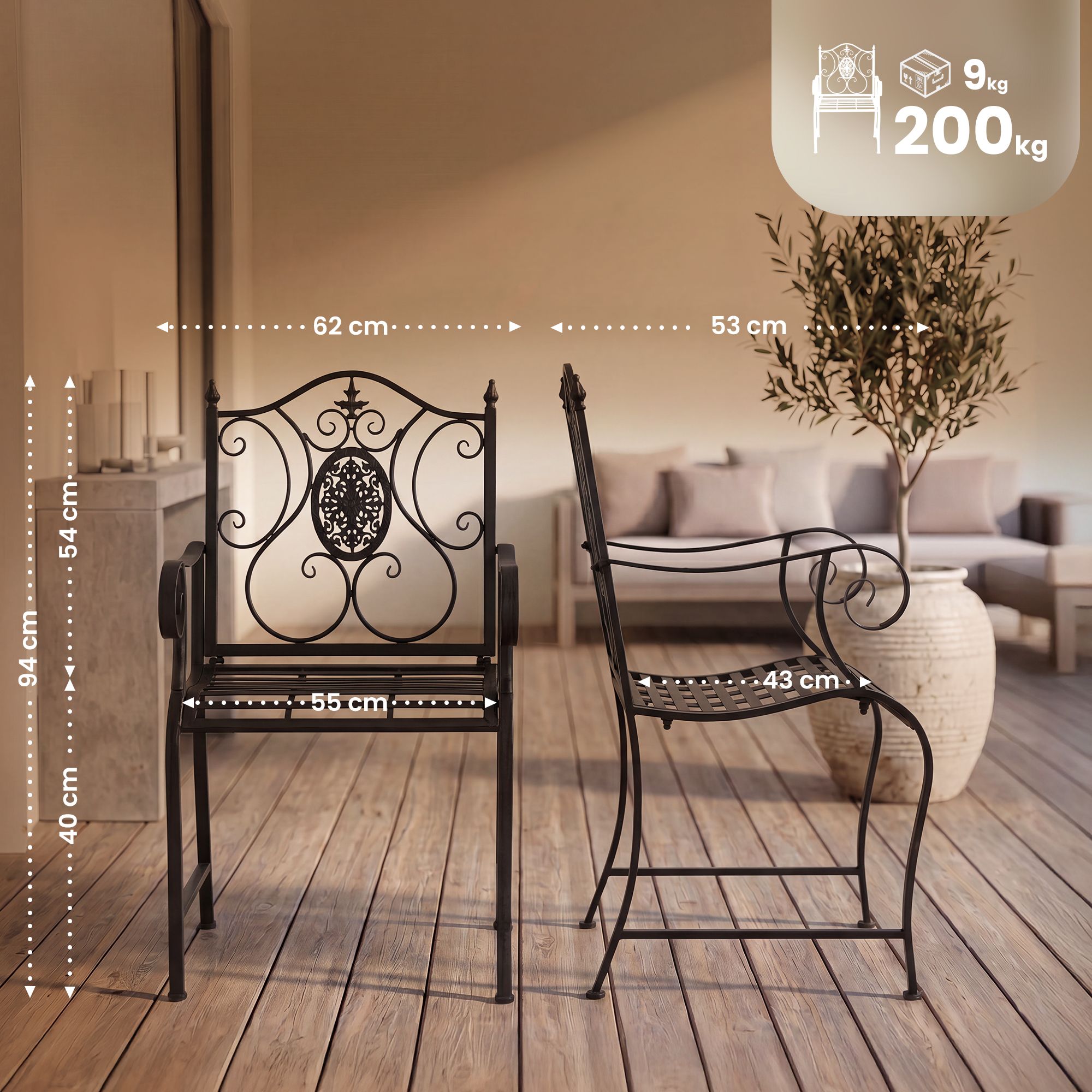 Set di 2 sedie da giardino Punjab