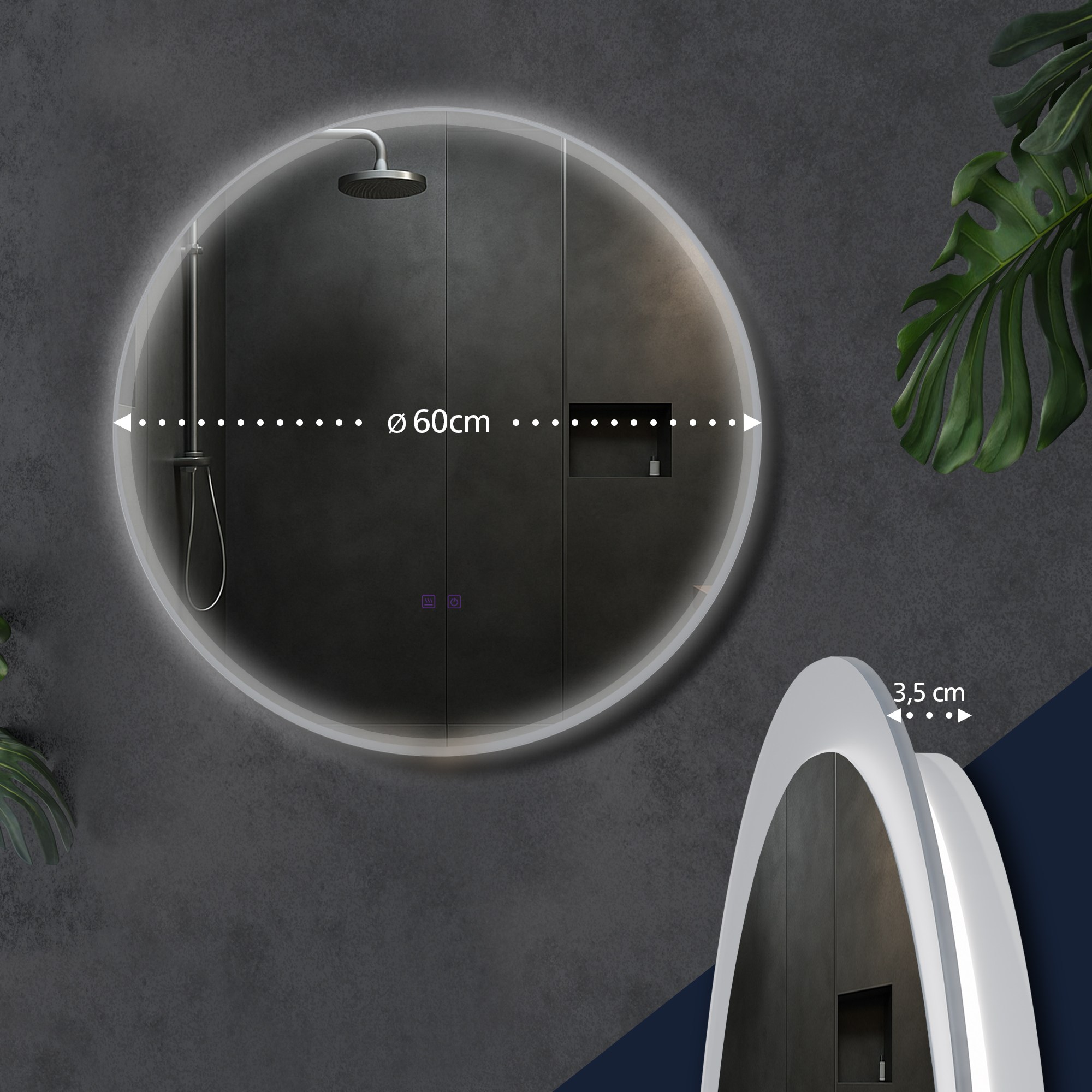 Specchio da bagno Laconia con Bluetooth