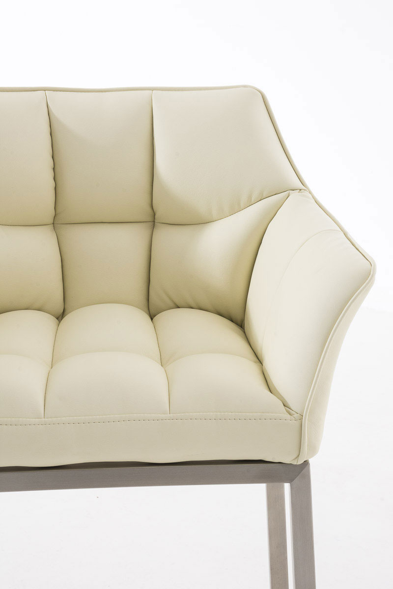 Sgabello da bar Damaso in similpelle con struttura a 4 gambe