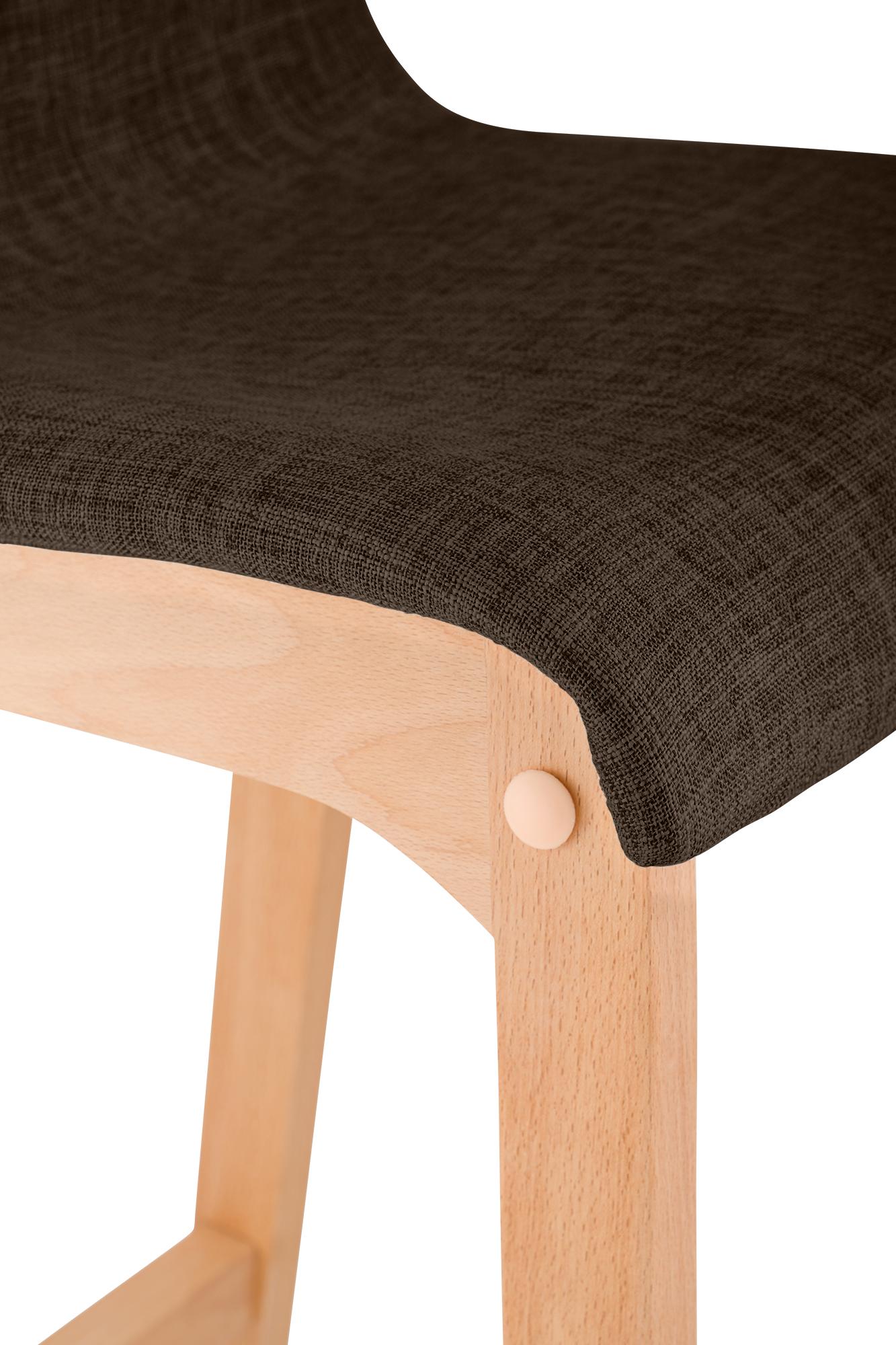 Set di 2 sgabelli da bar Hover in tessuto con base a quattro gambe in legno naturale