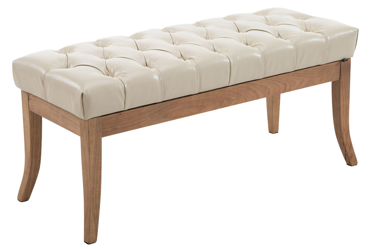 Panca design RAMSES in similpelle e legno chiaro antico