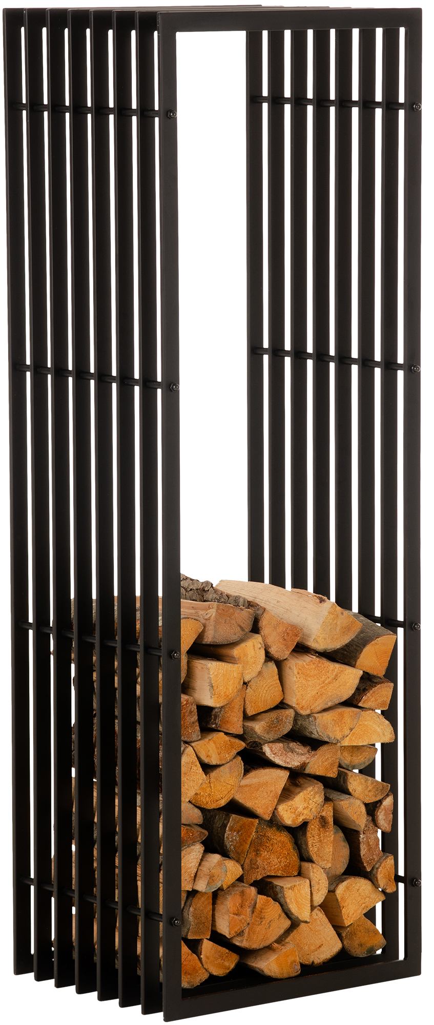 Portalegna IRVING in metallo nero opaco