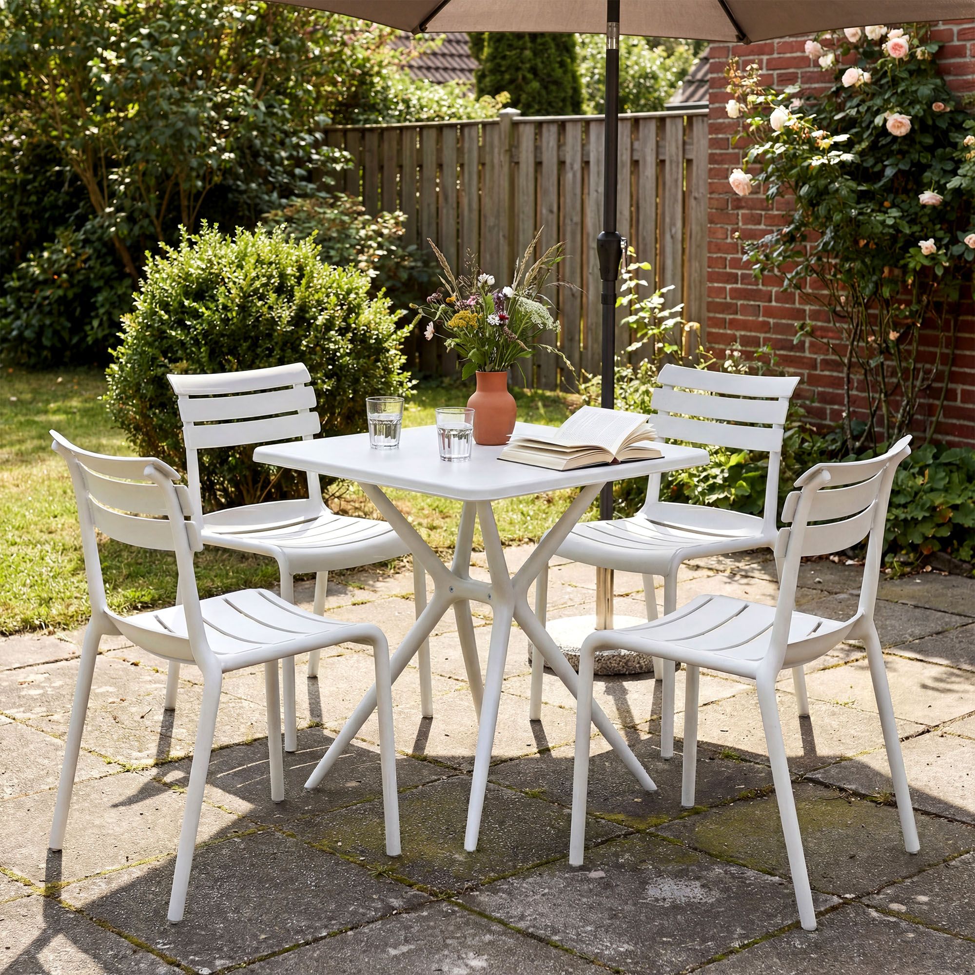 Set da Giardino Vela con 4 Sedie