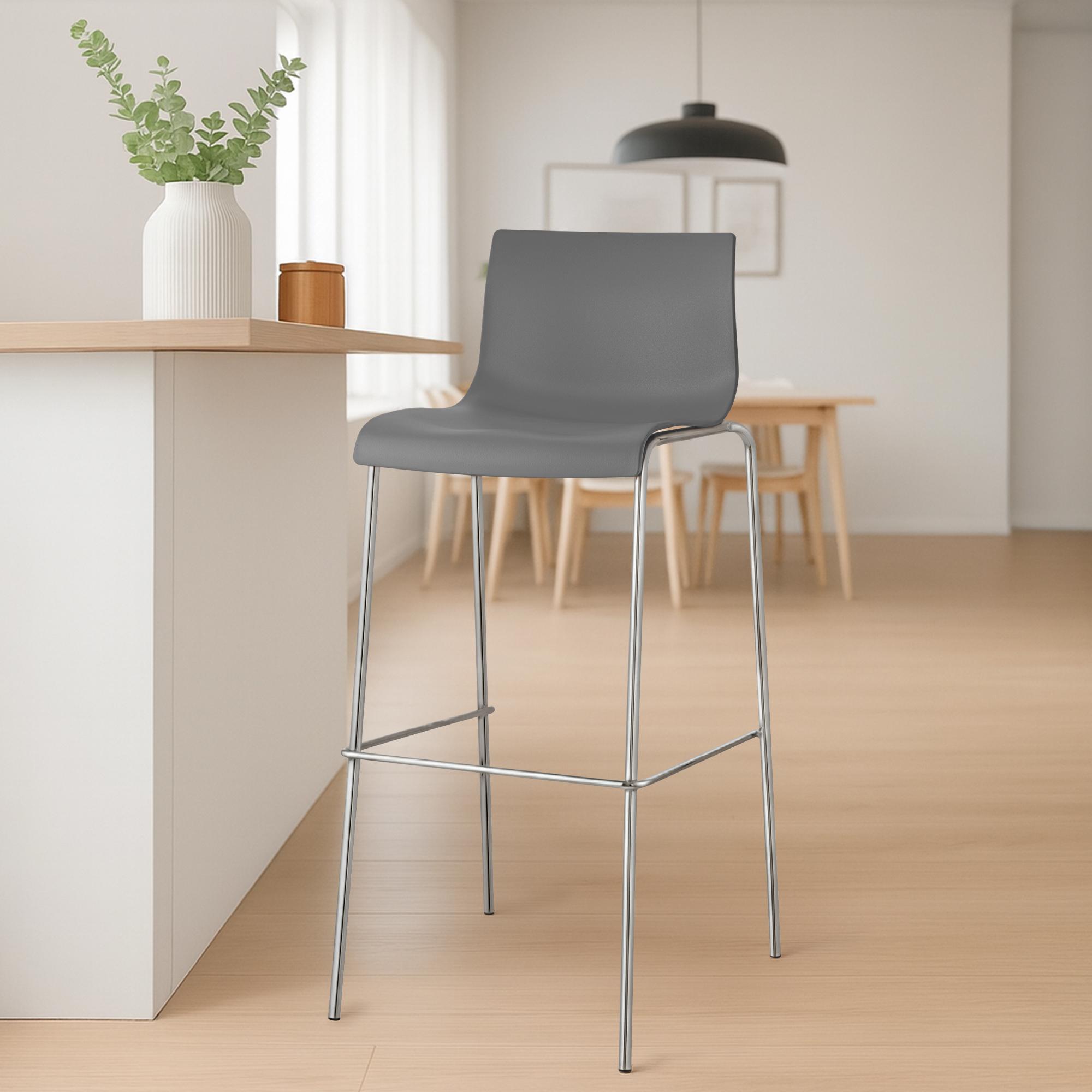 Set di 2 sgabelli da bar Hover in plastica con base a 4 gambe