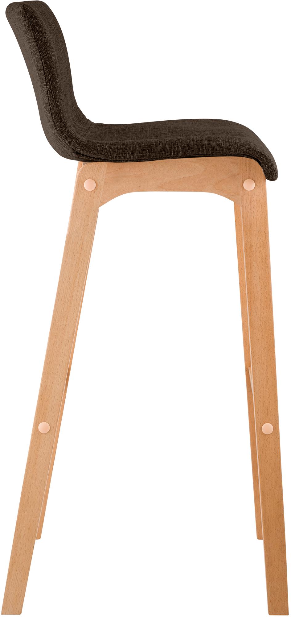 Set di 2 sgabelli da bar Hover in tessuto con base a quattro gambe in legno naturale