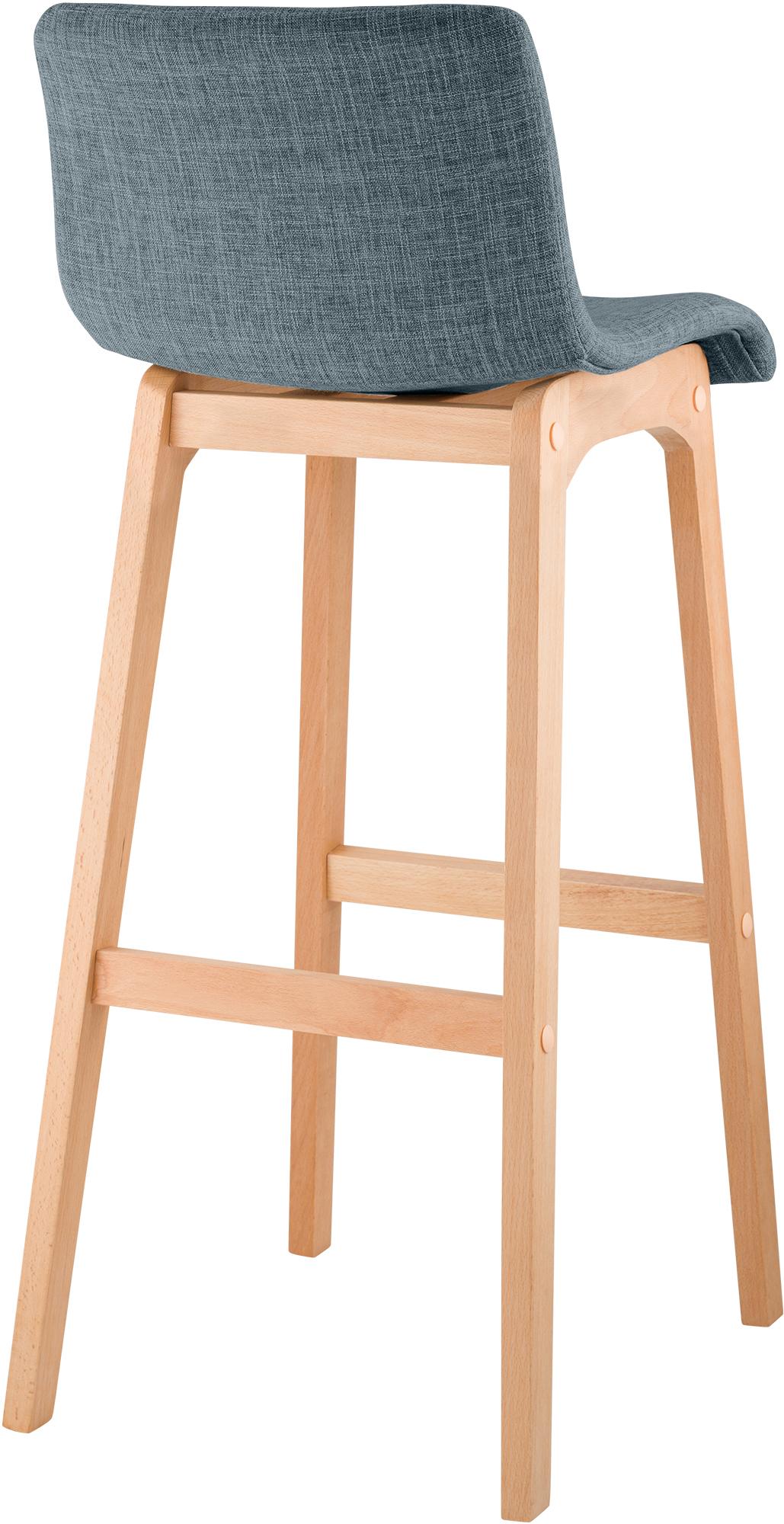 Set di 2 sgabelli da bar Hover in tessuto con base a quattro gambe in legno naturale