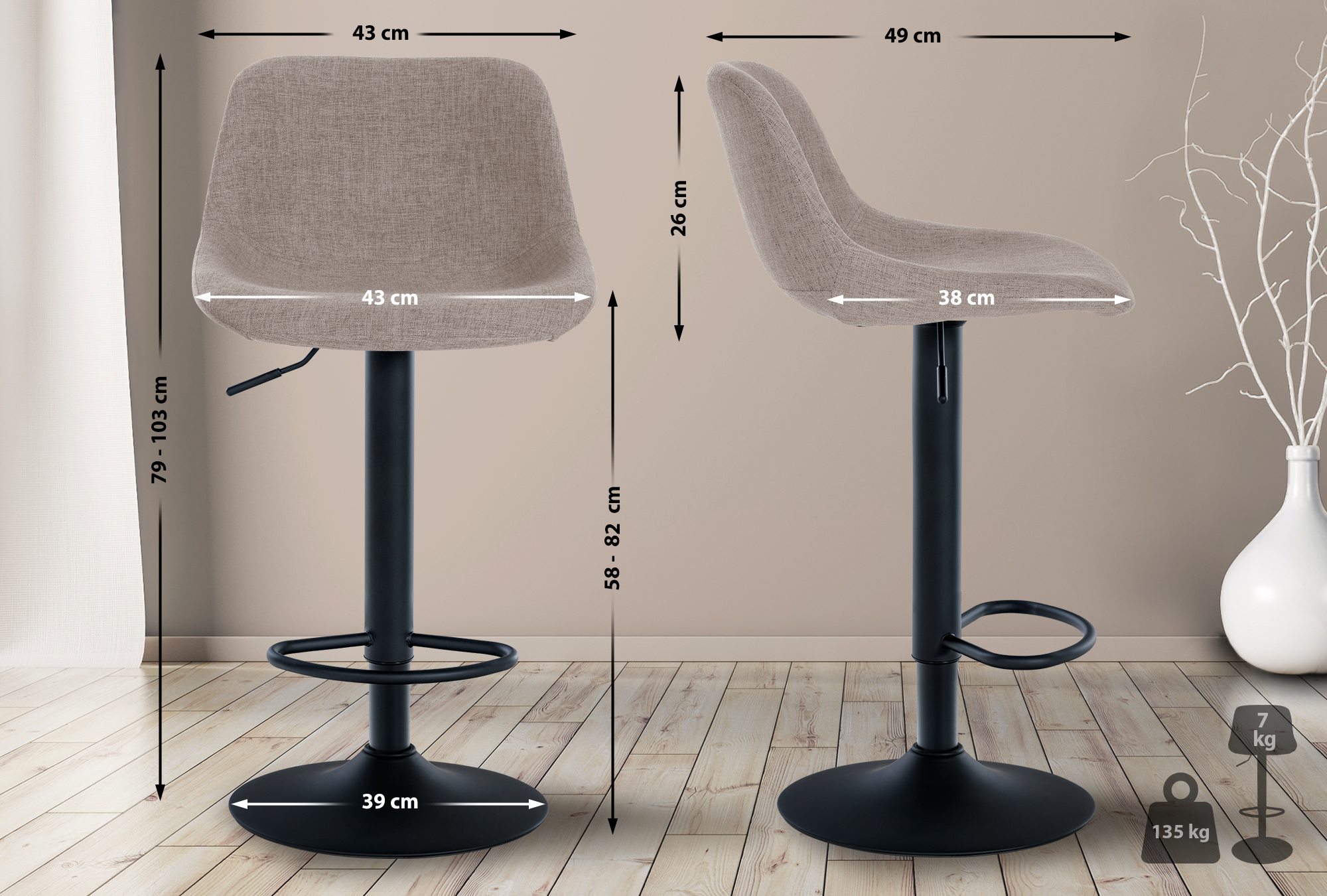 Sgabello da bar 2er Loft