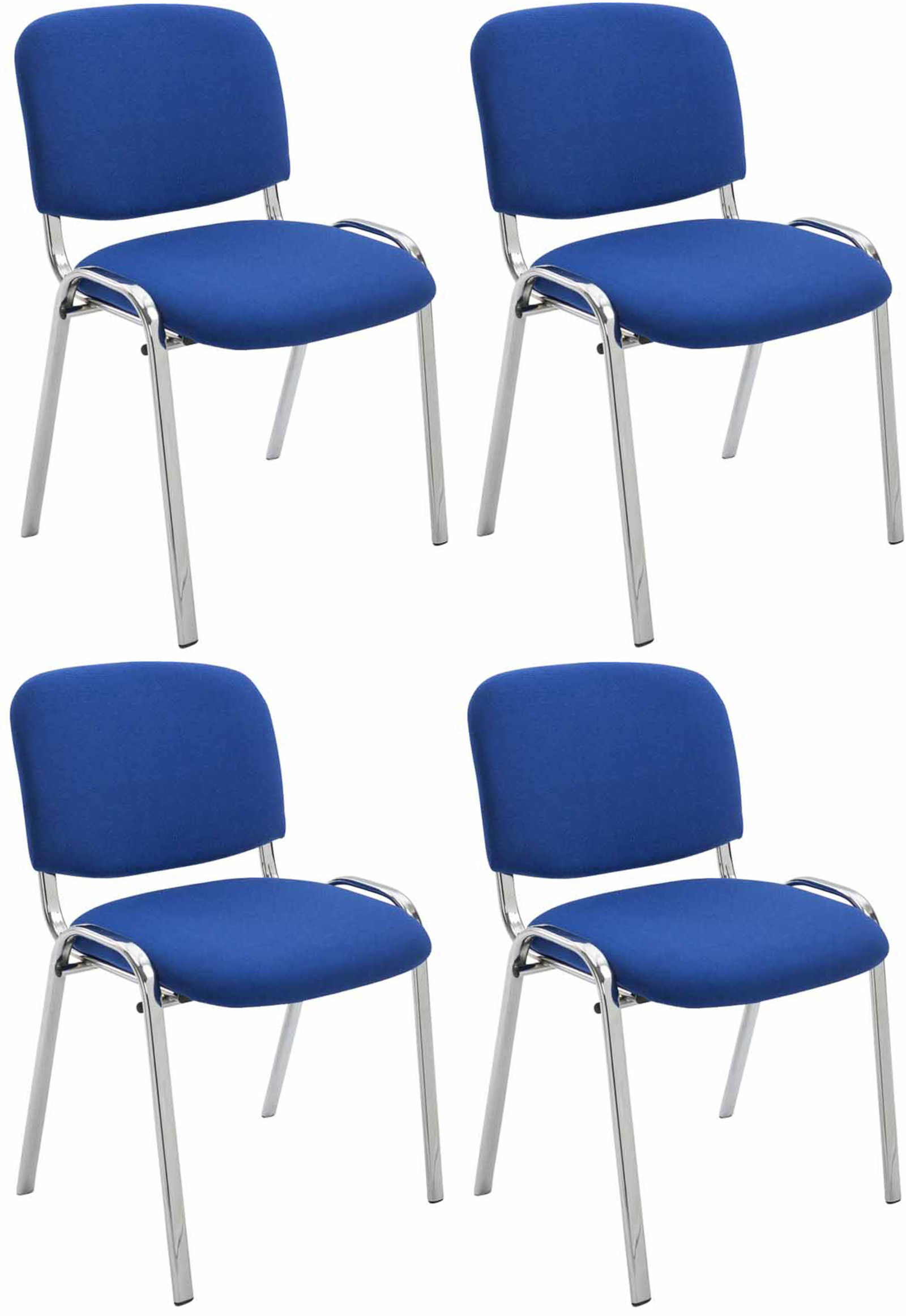 Set di 4 sedie Ken Chrome in tessuto