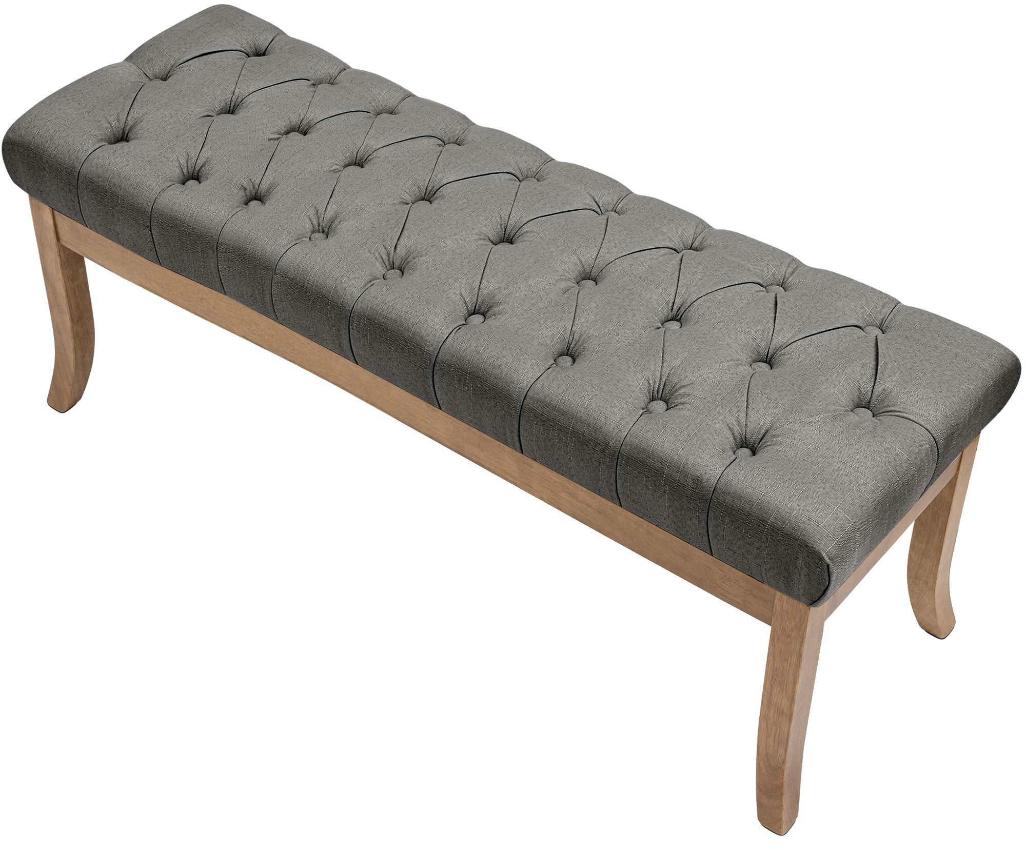 Panca Ramses in tessuto con struttura in legno chiaro