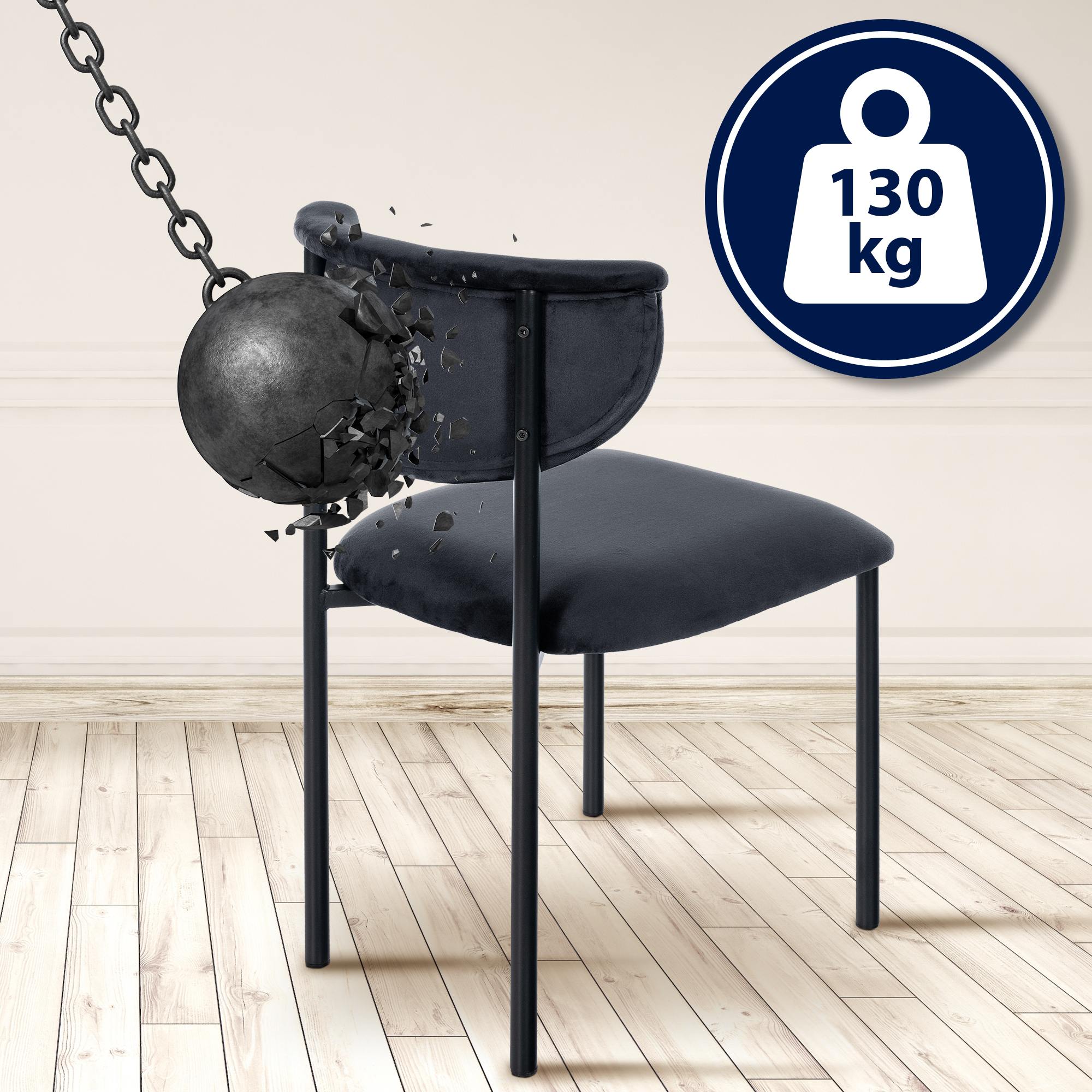 Set di 2 Sedie da Pranzo Gambell in Velluto