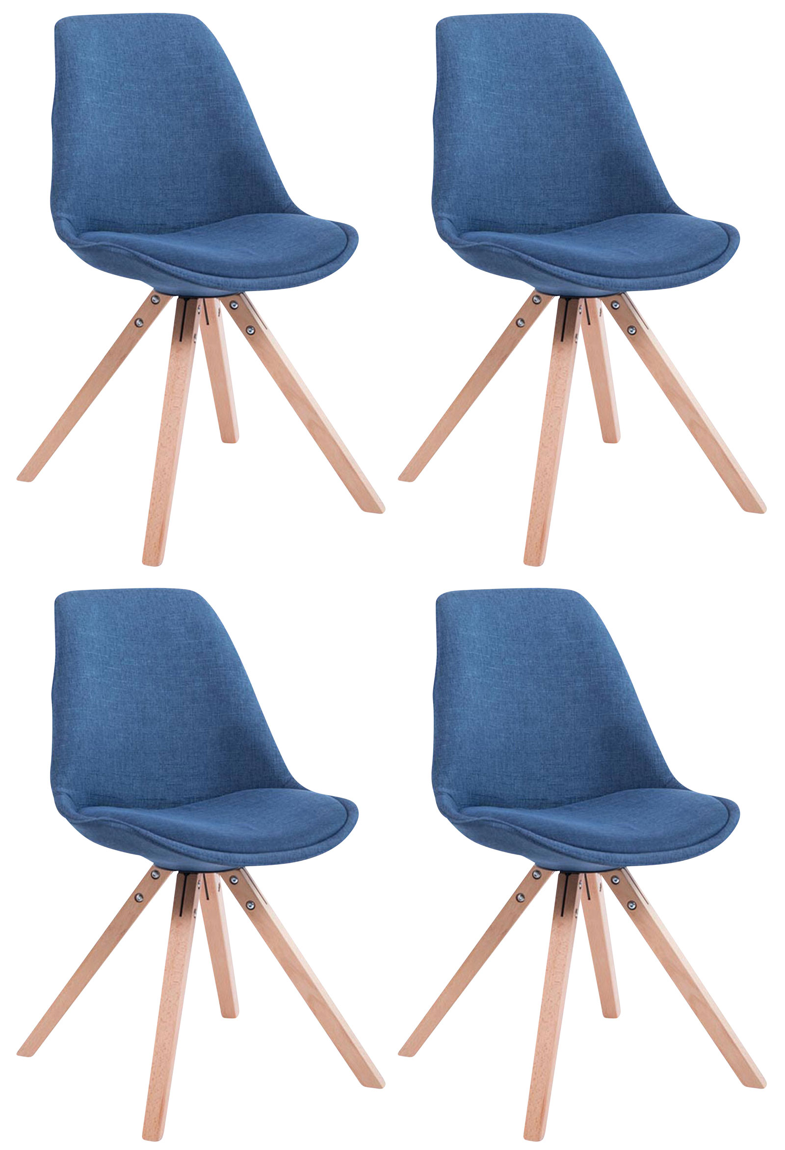 Set di 4 sedie per visitatori Toulouse Fabric Square