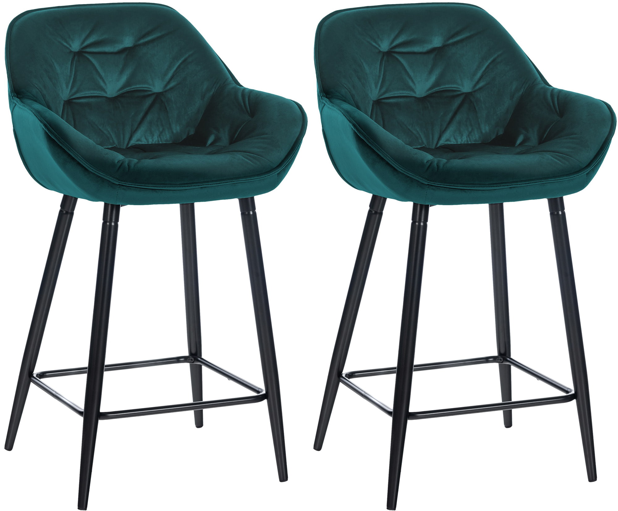 Set di 2 sgabelli da bar Gibson in velluto con altezza seduta 76 cm