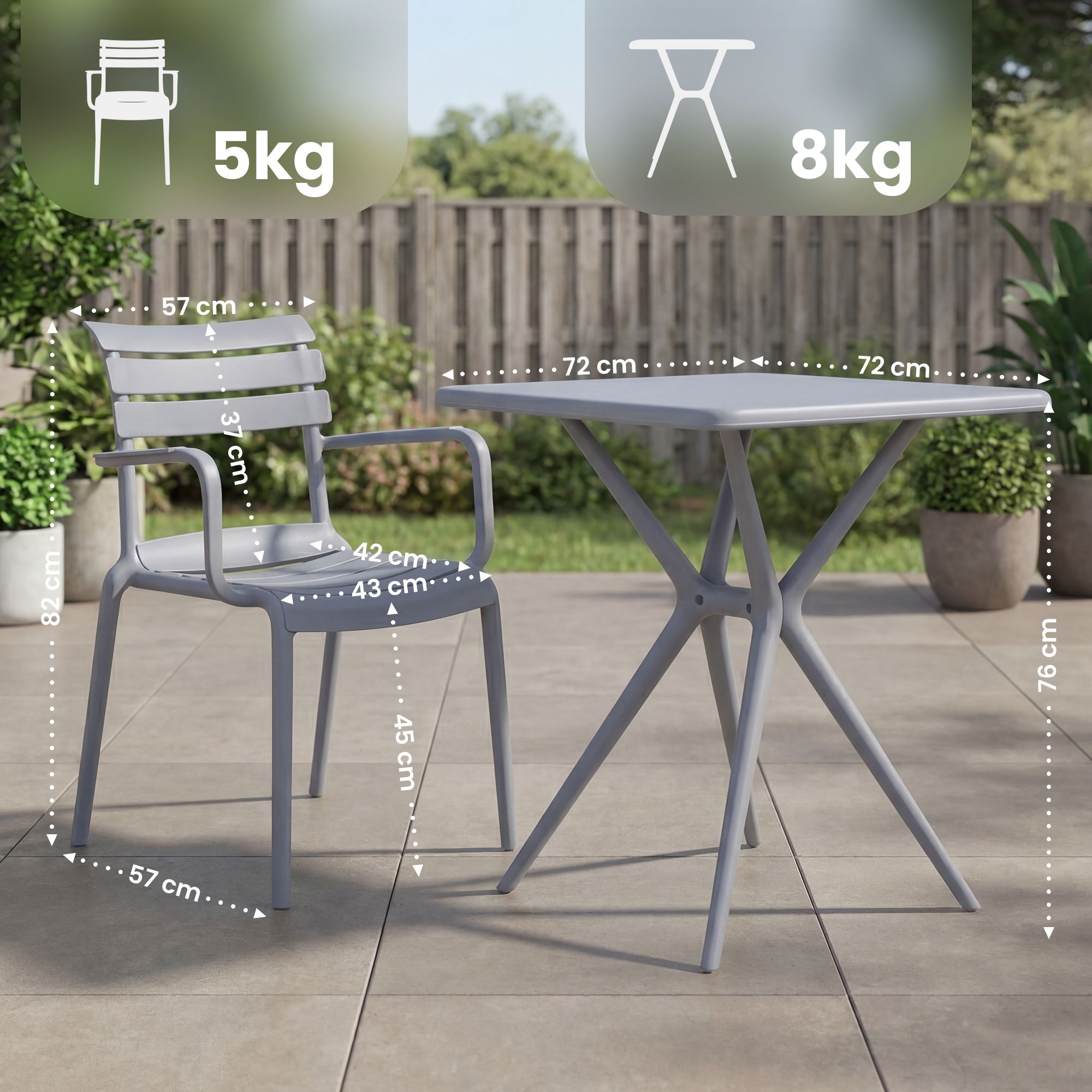 Set Arredo Giardino Avena con 4 Sedie