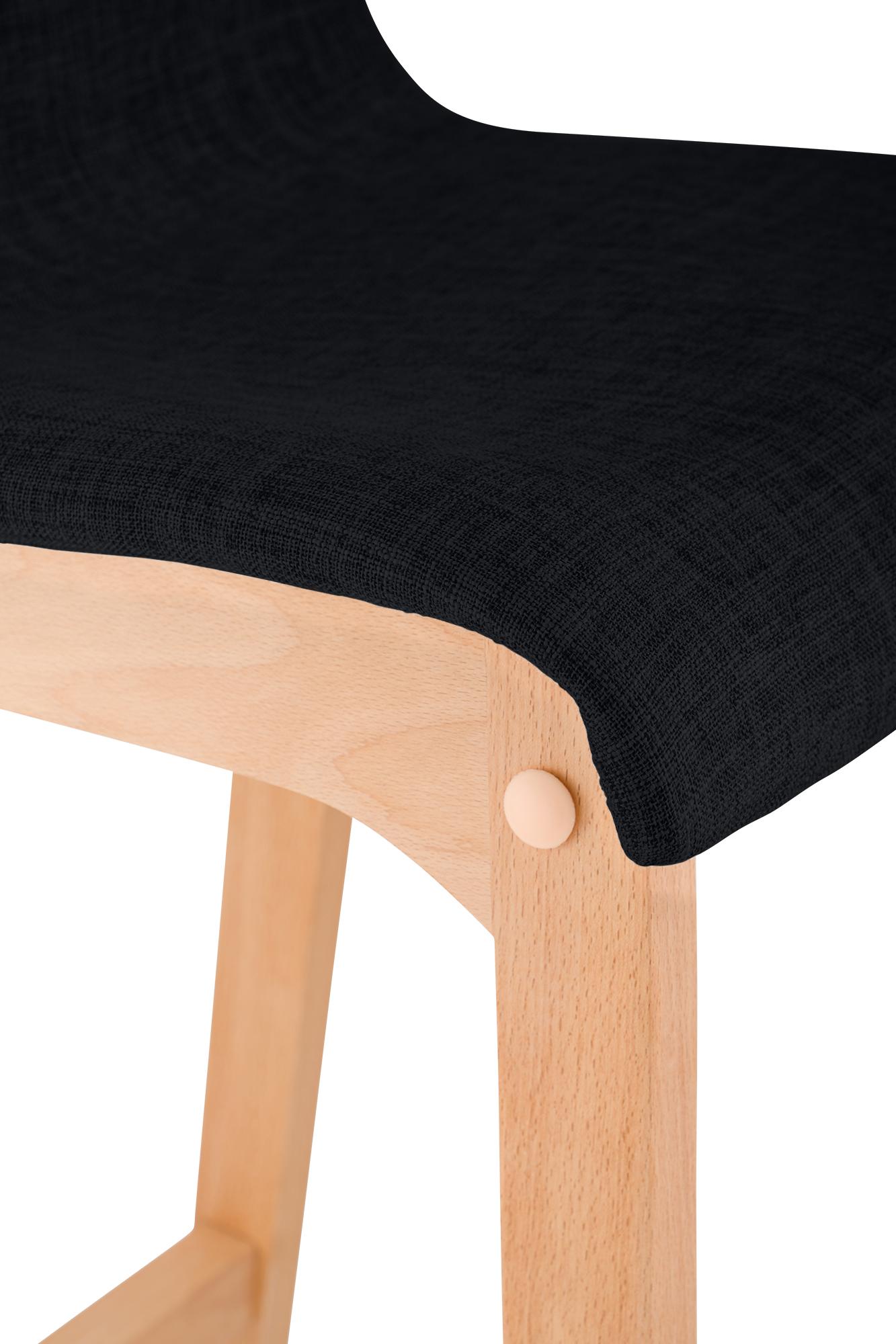 Set di 2 sgabelli da bar Hover in tessuto con base a quattro gambe in legno naturale