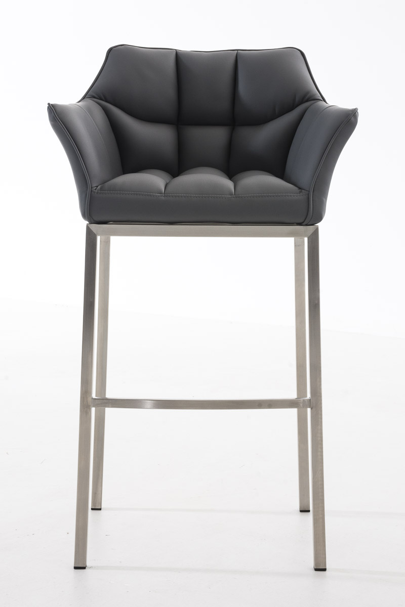 Sgabello da bar Damaso in similpelle con struttura a 4 gambe