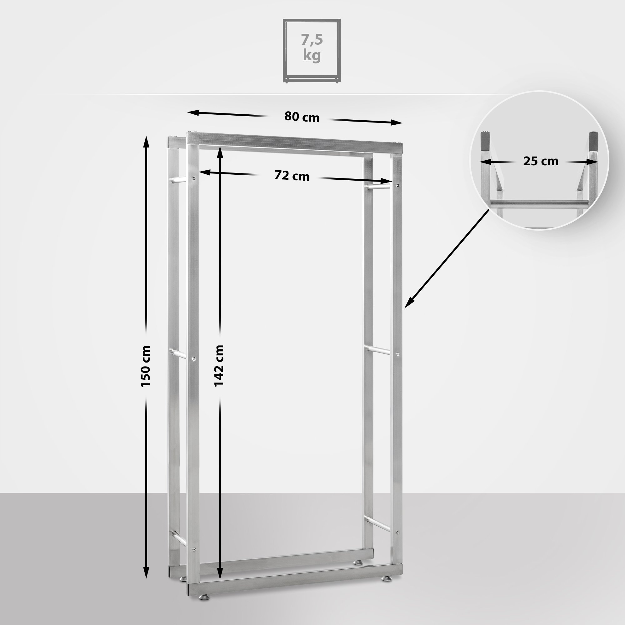 Porta legna Keri in acciaio inox