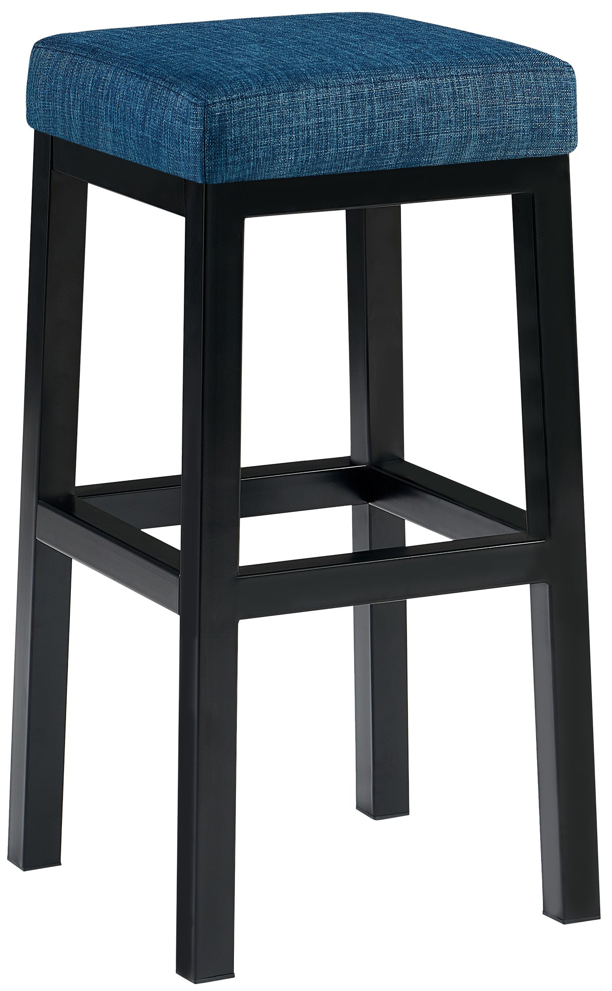 Sgabello Taylor Rivestimento in tessuto Altezza seduta 78 cm Struttura in metallo nero