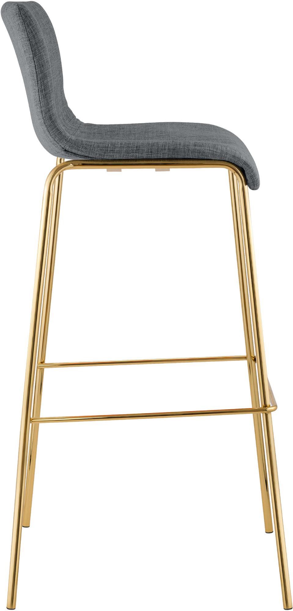 Set 2 Sgabelli Bar Hover in Tessuto, Gambe Effetto Oro